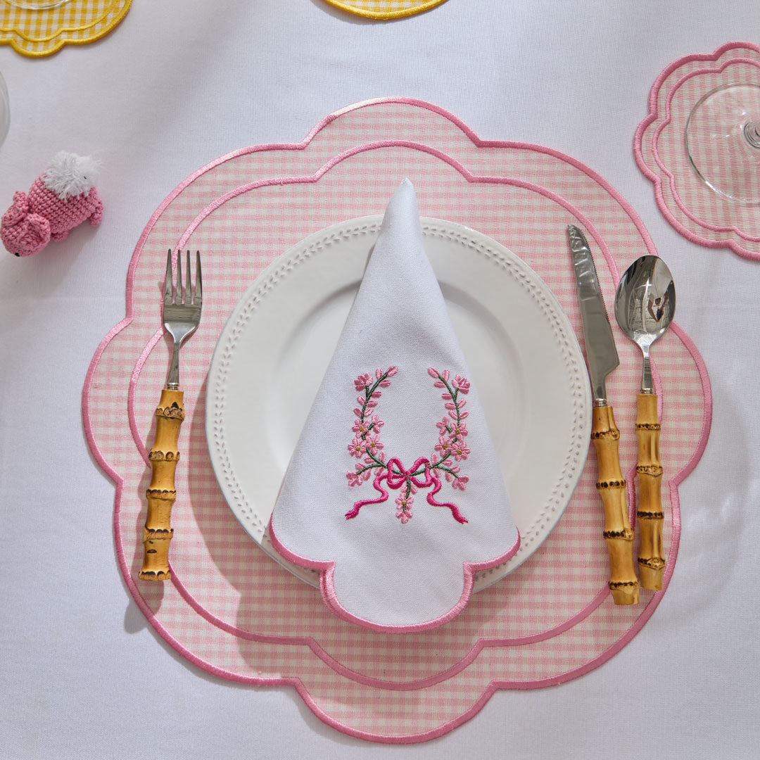 GINGHAM PLACEMATS PINK (SET OF 4)