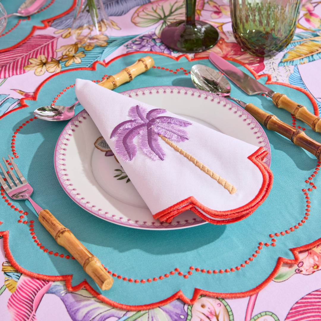 AMAYA PALM NAPKINS PURPLE (SET OF 4)