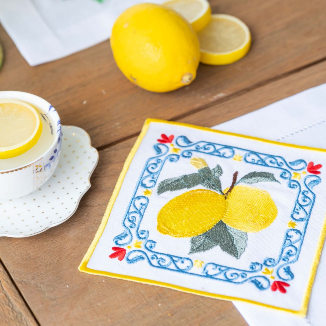 SICILY COCKTAIL NAPKINS BLUE (SET OF 4)