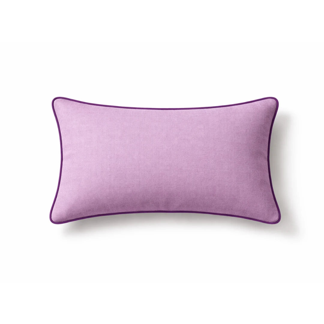 Lilac Cushion Cover with Purple Piping