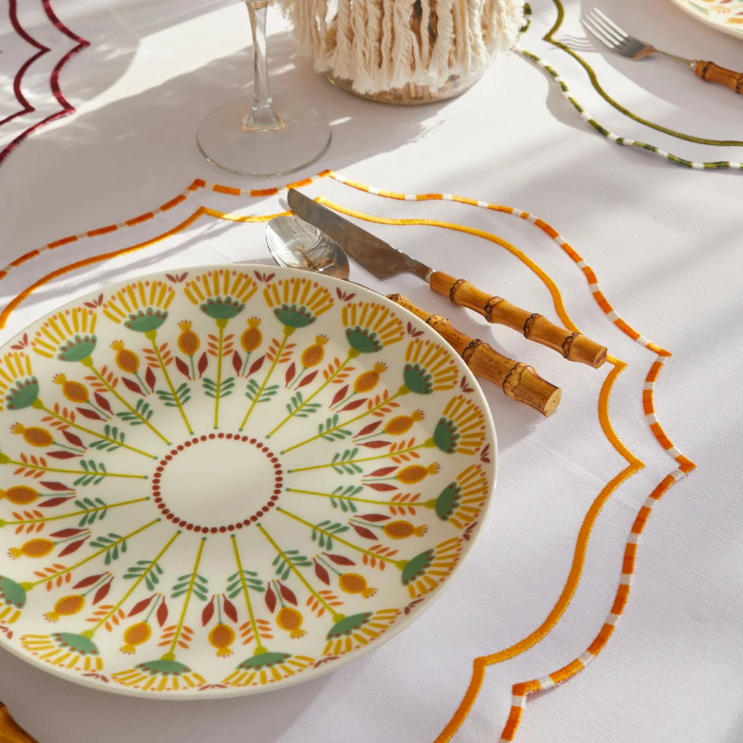 MARBLED PLACEMATS ORANGE (SET OF 4)