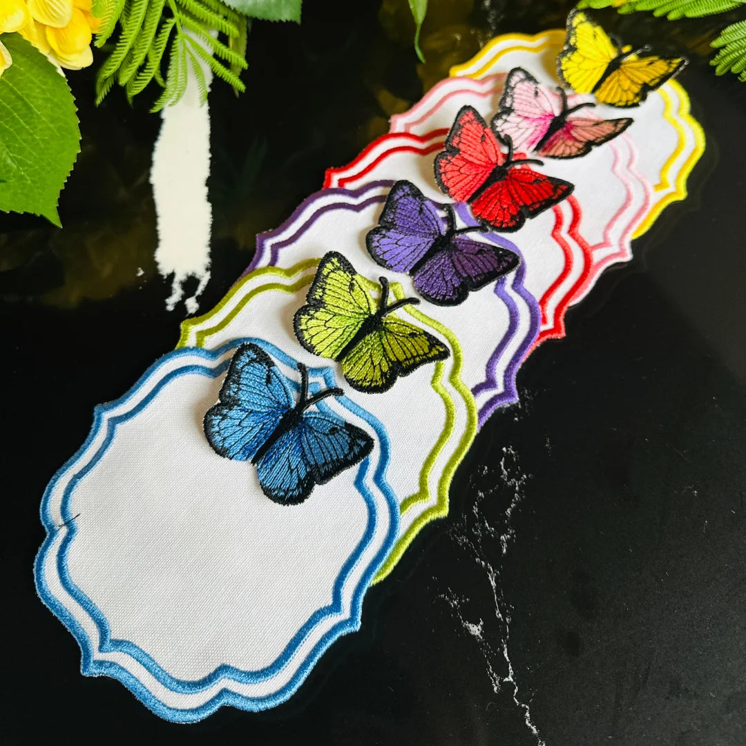 MIXED-COLOR DOUBLE-ROW BUTTERFLY COCKTAIL NAPKINS (SET OF 4)
