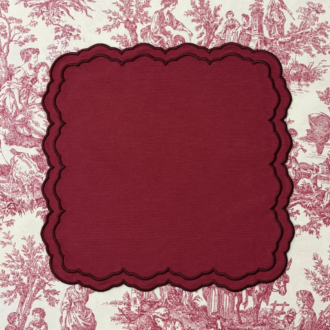 PIERRE NAPKINS BURGUNDY (SET OF 4)