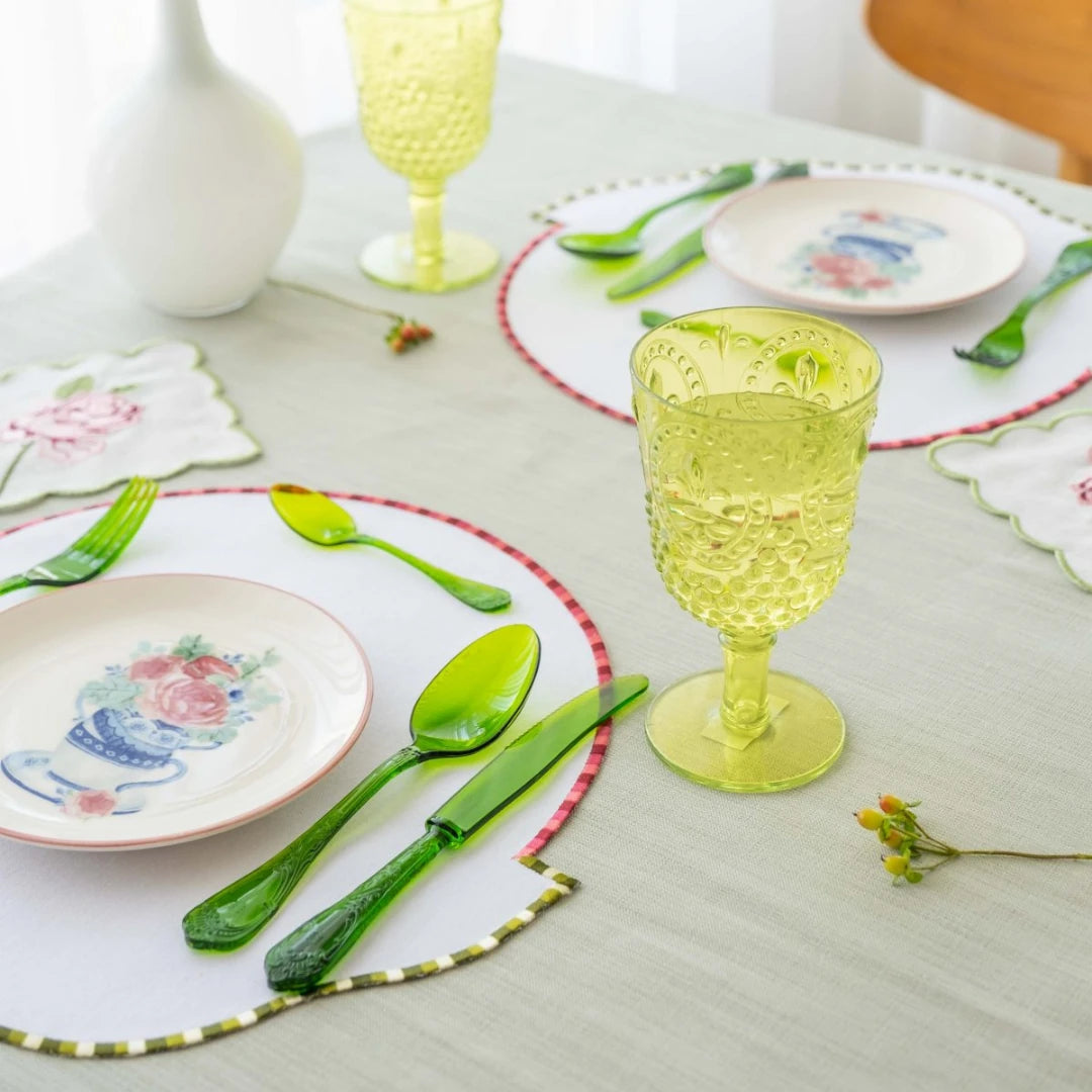 HYBRID PLACEMATS GREEN BURGUNDY (SET OF 4)