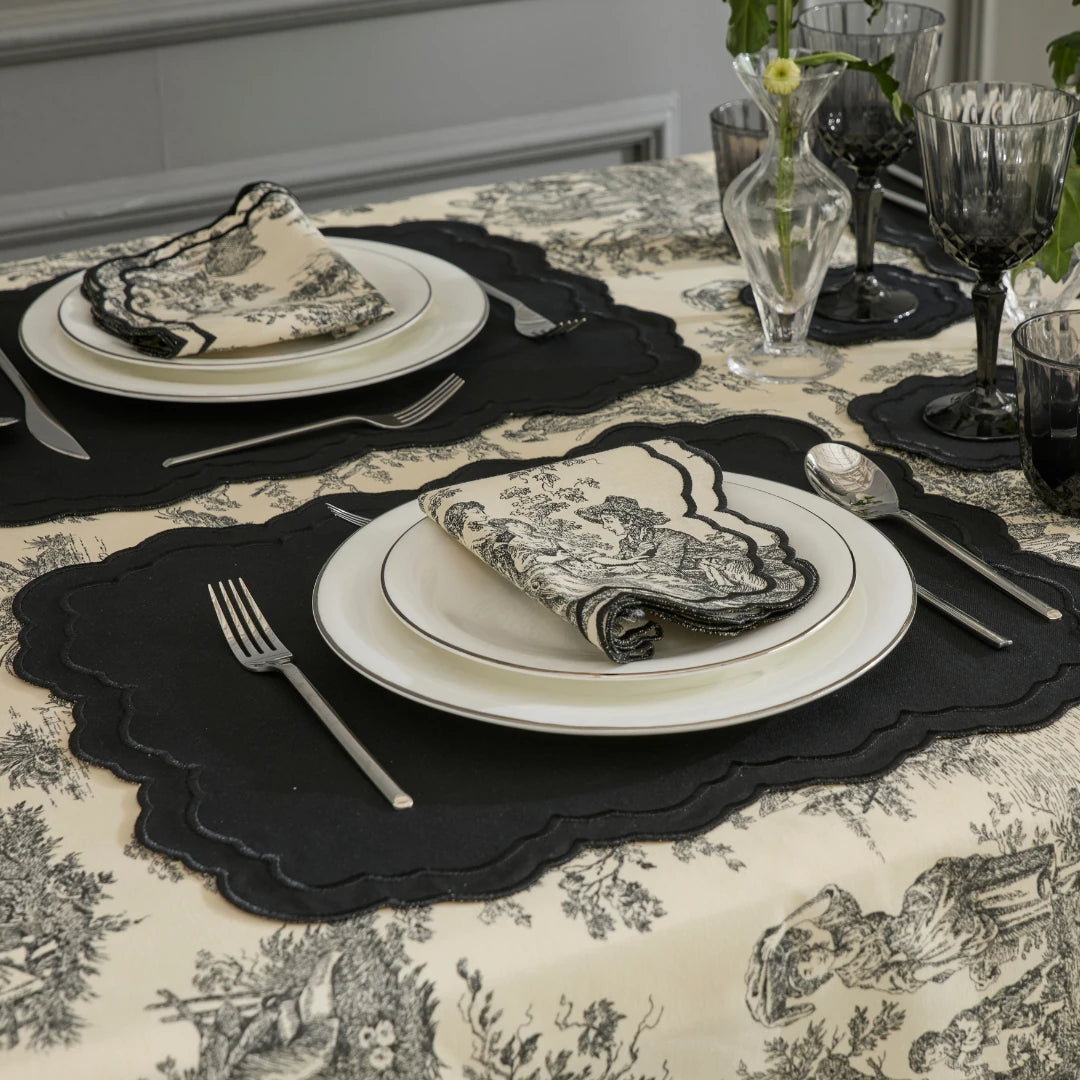 TOILE DE JOUY BLACK DINNER NAPKIN (SET OF 4)