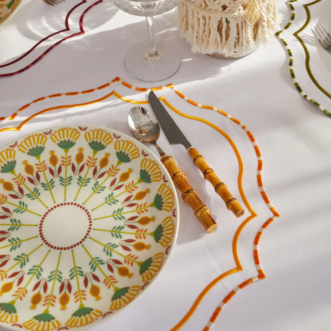 MARBLED PLACEMATS ORANGE (SET OF 4)