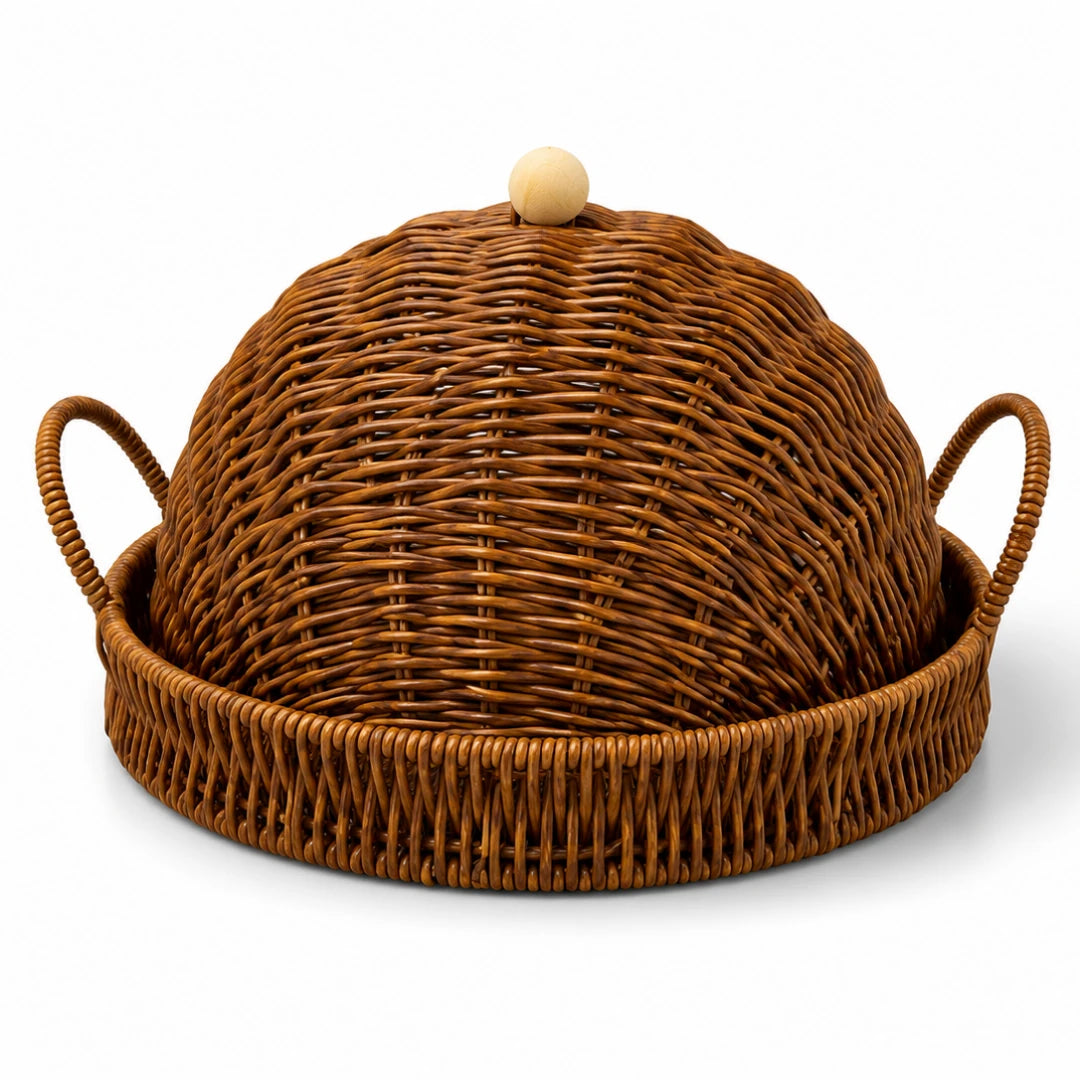RATTAN LIDDED CAKE STAND