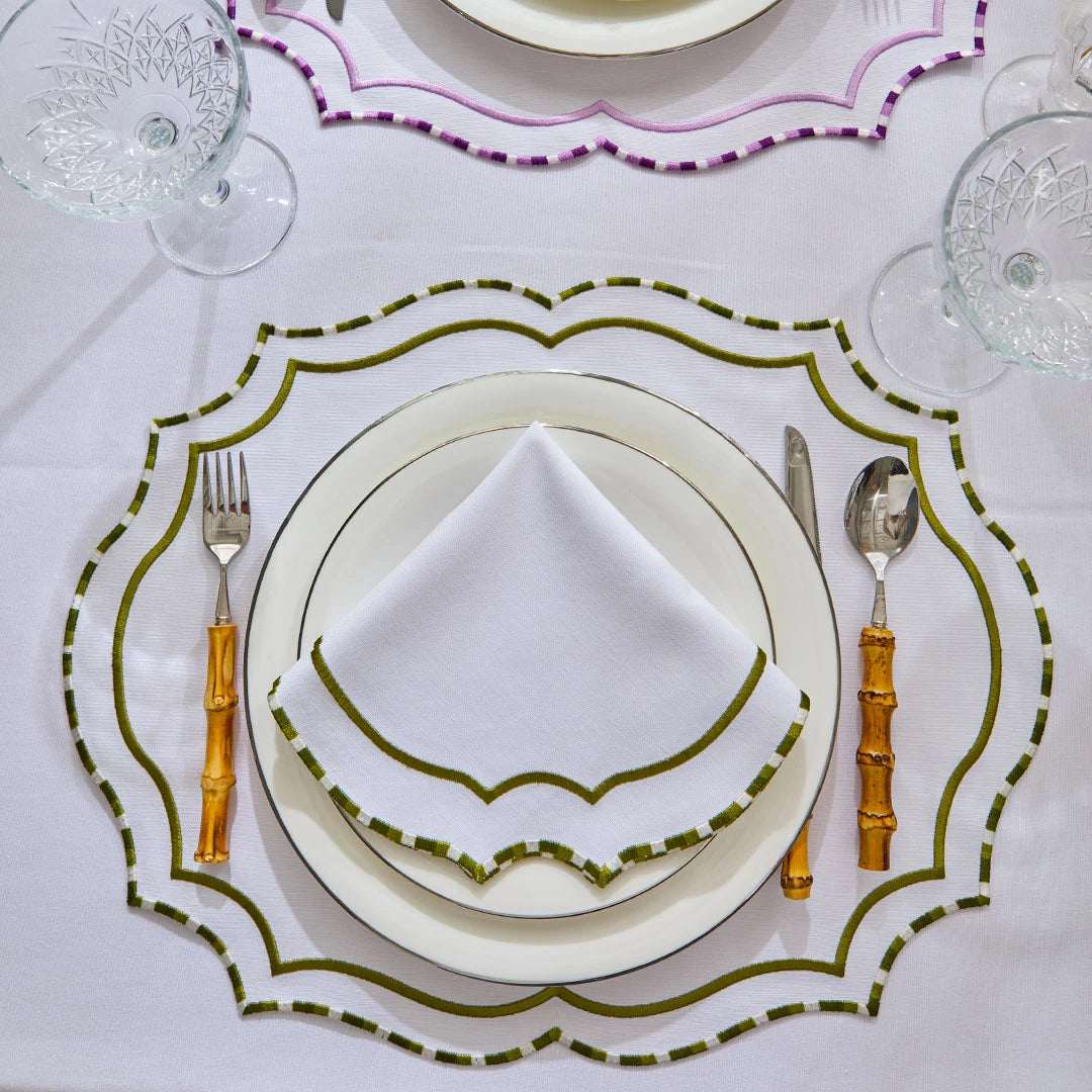MARBLED NAPKINS GREEN (SET OF 4)