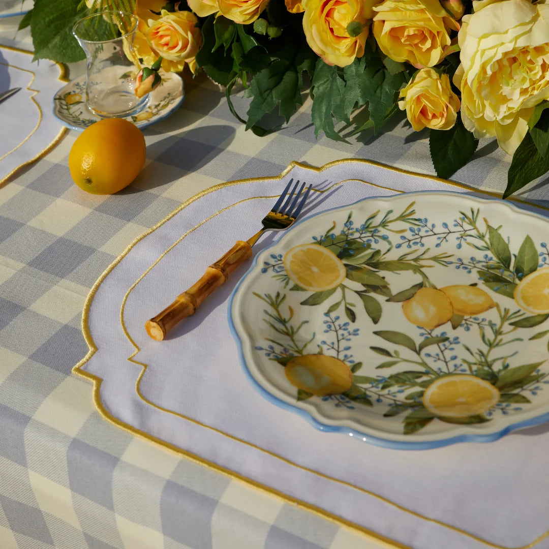 DOUBLE-ROW LEMON YELLOW PLACEMATS (SET OF 4)