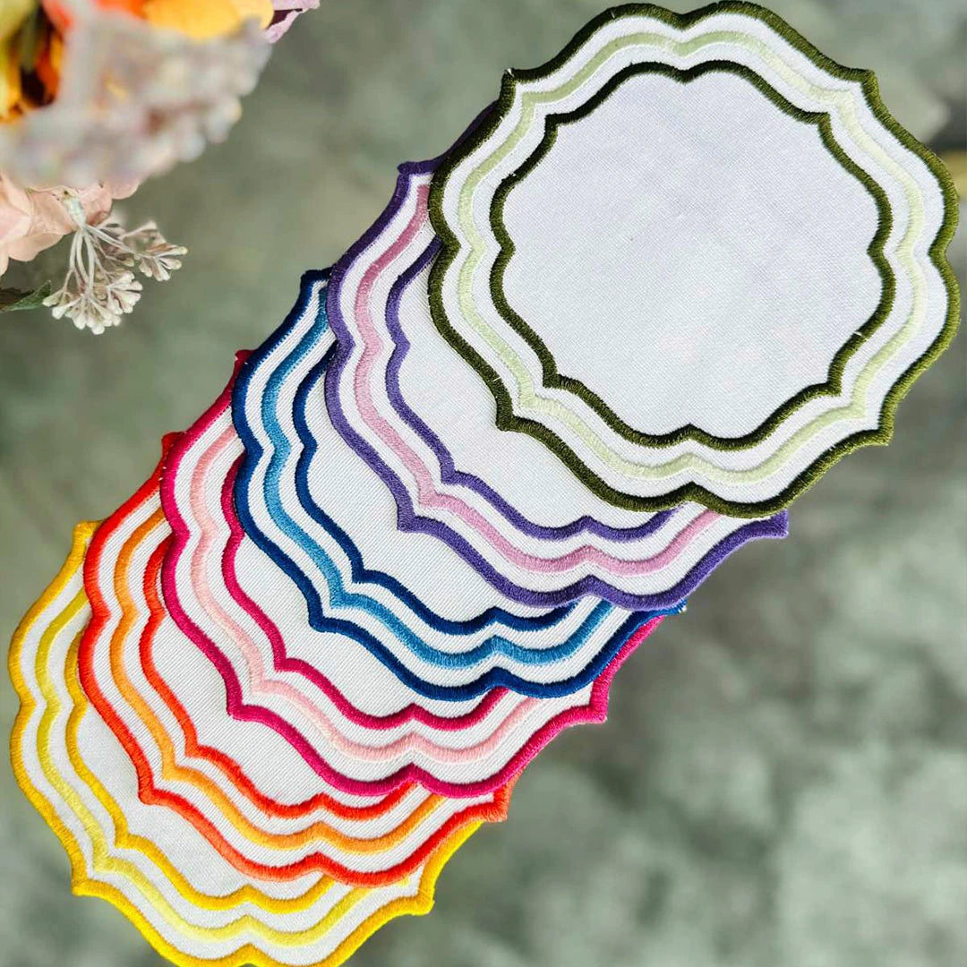 MIXED-COLOR TRIPLE ROW COCKTAIL NAPKINS (SET OF 4)