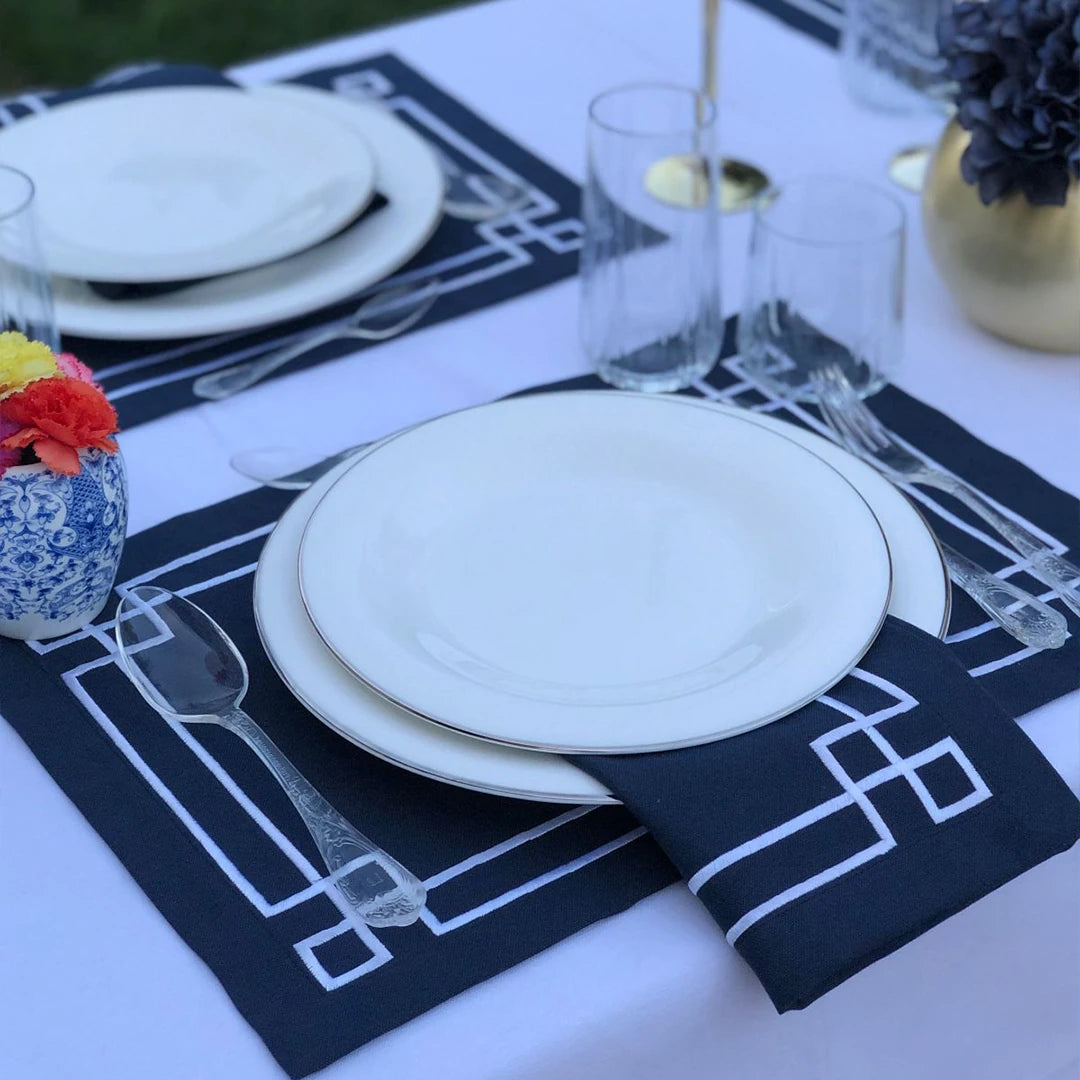 GREEK KEY PLACEMATS BLUE (SET OF 4)
