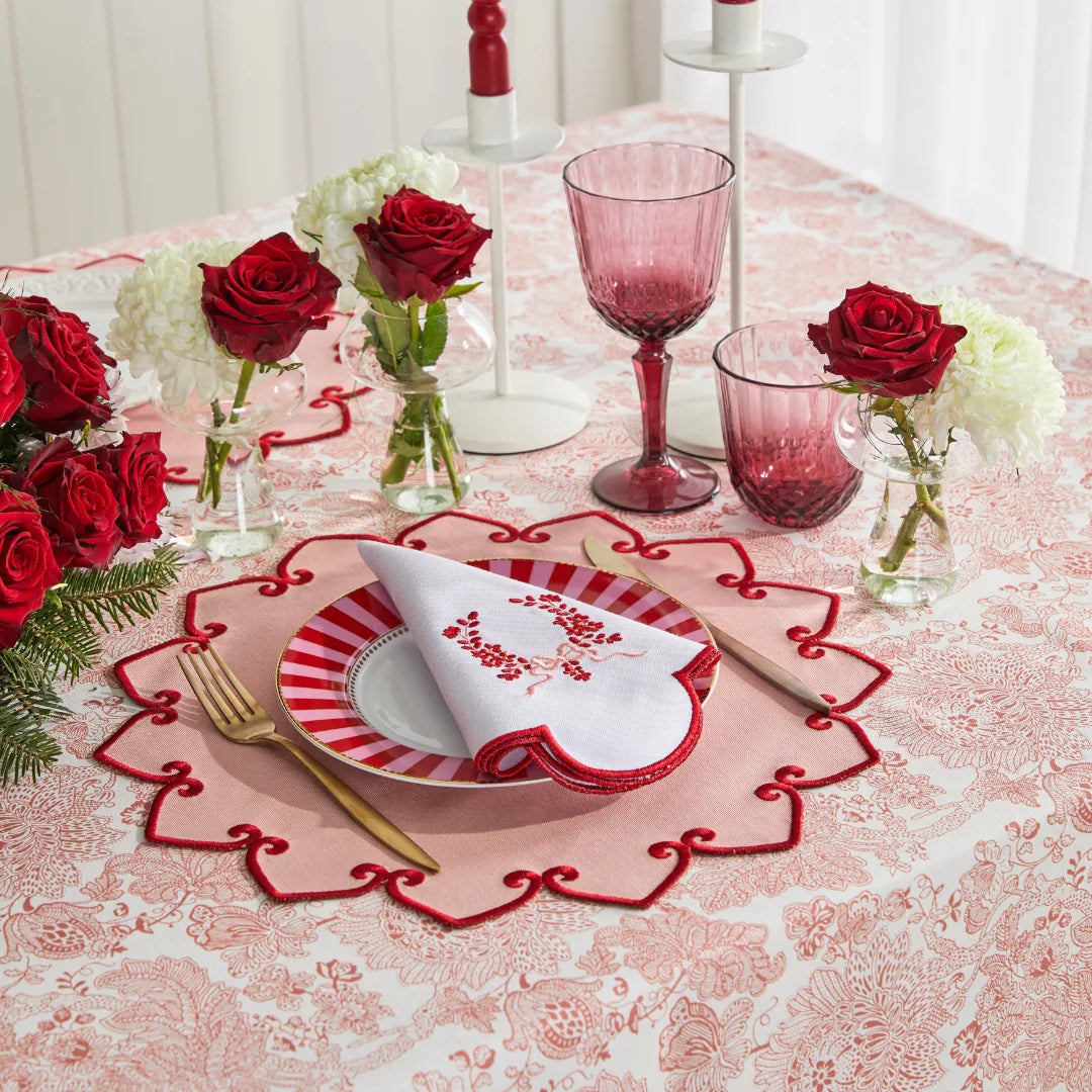 SALMON AZUR NAPKINS RED (SET OF 4)