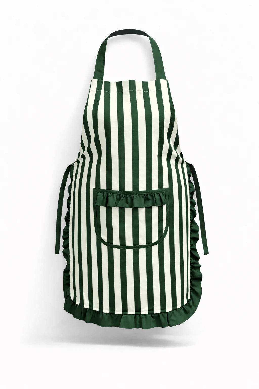 STRIPED KITCHEN APRON GREEN