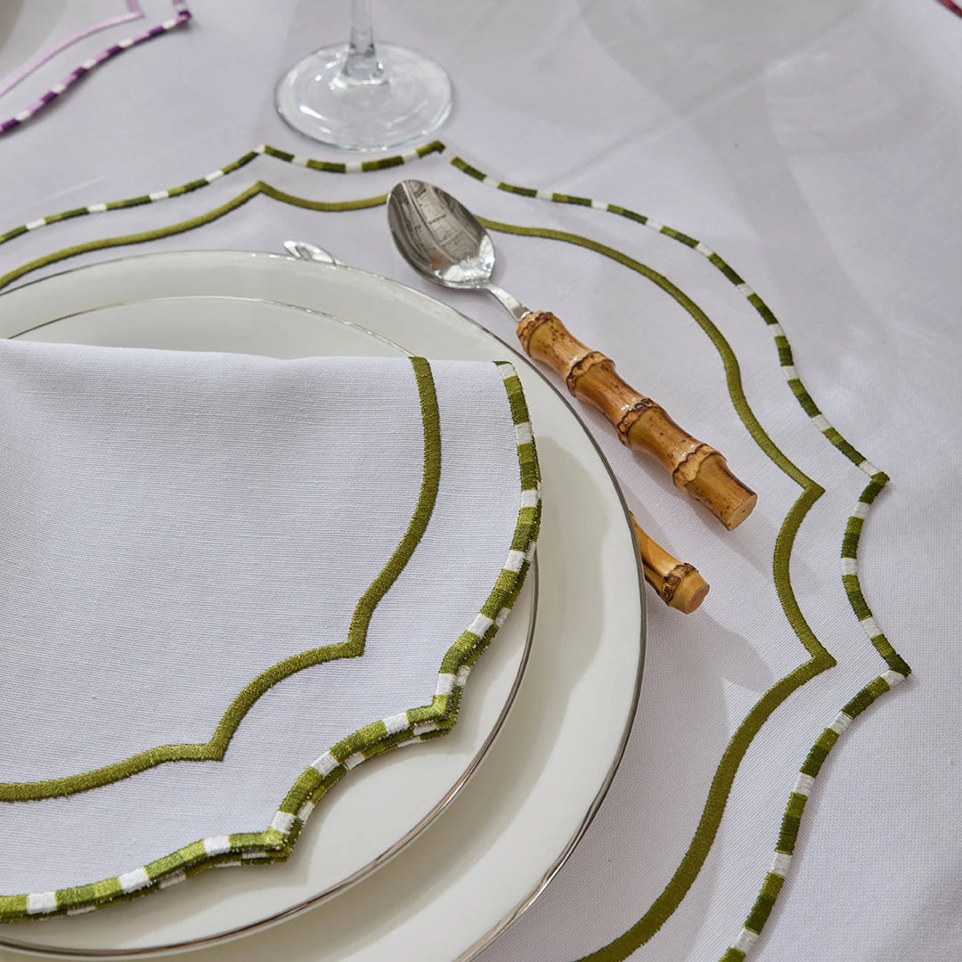 MARBLED NAPKINS GREEN (SET OF 4)