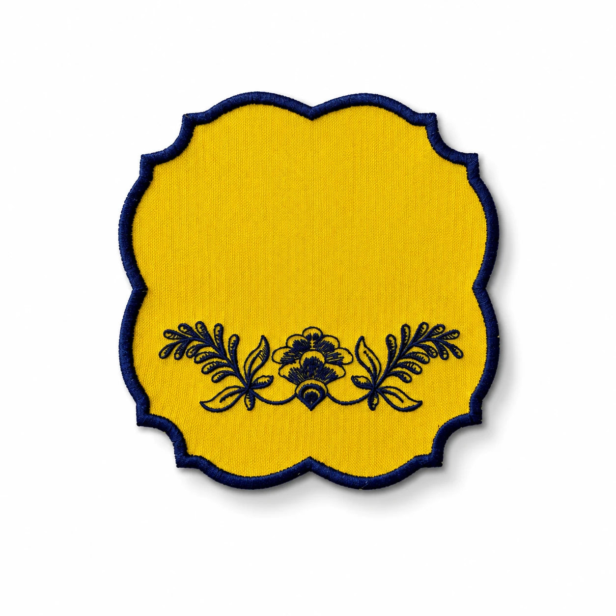 FIORENZA COCKTAIL NAPKINS YELLOW/NAVY (SET OF 4)