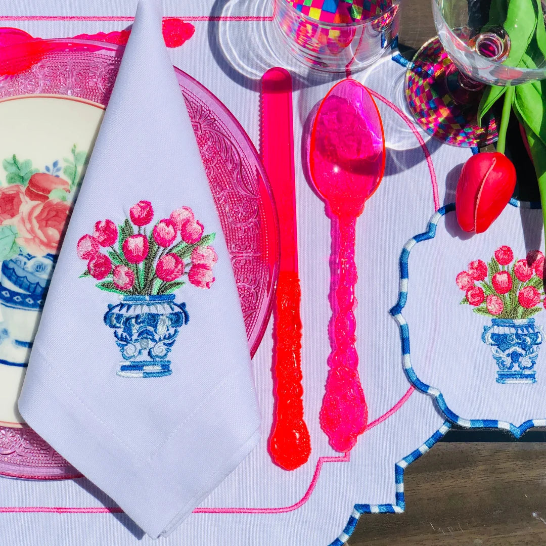 TULIP DINNER NAPKIN PINK (SET OF 4)