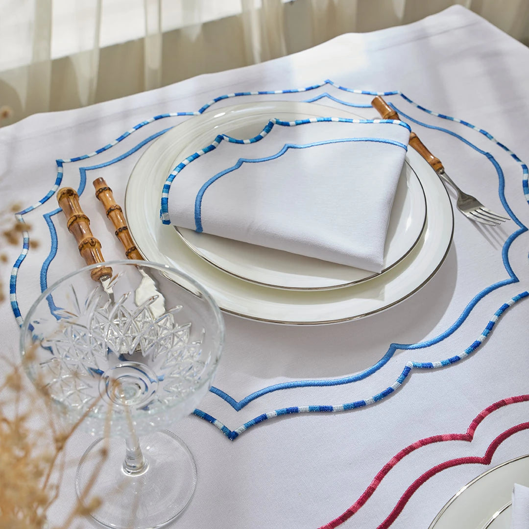 MARBLED NAPKINS BLUE (SET OF 4)