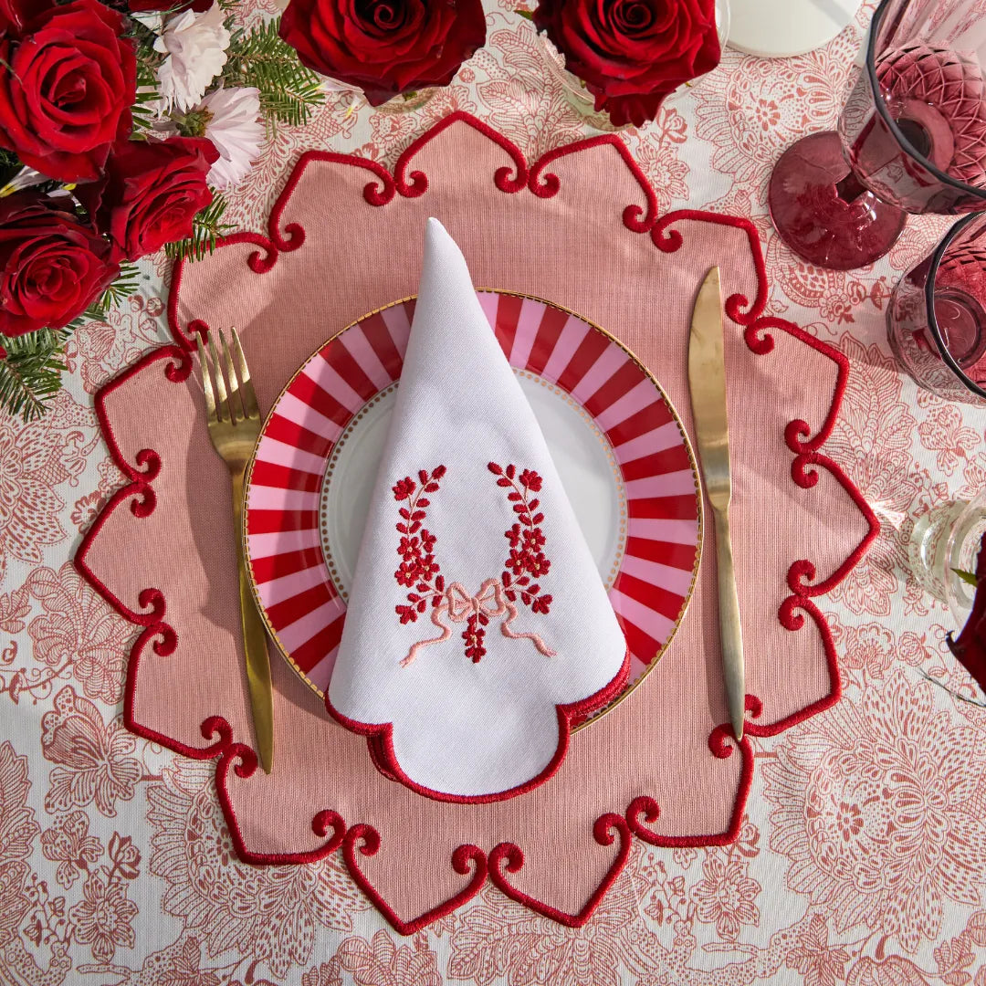 SALMON AZUR NAPKINS RED (SET OF 4)