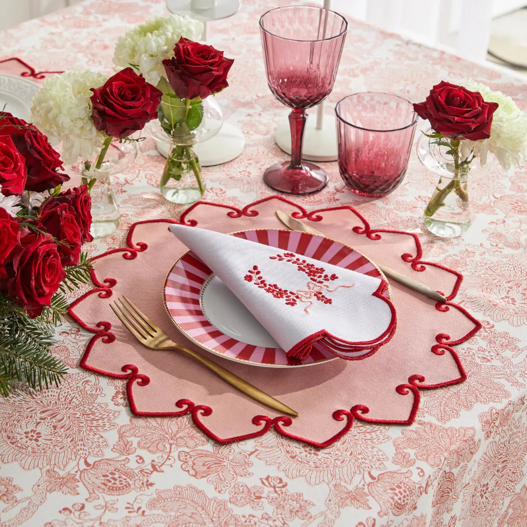 SALMON AZUR NAPKINS RED (SET OF 4)
