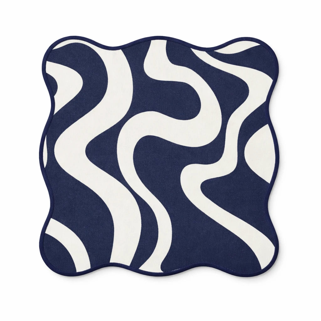WAVE PLACEMAT NAVY (SET OF 4)