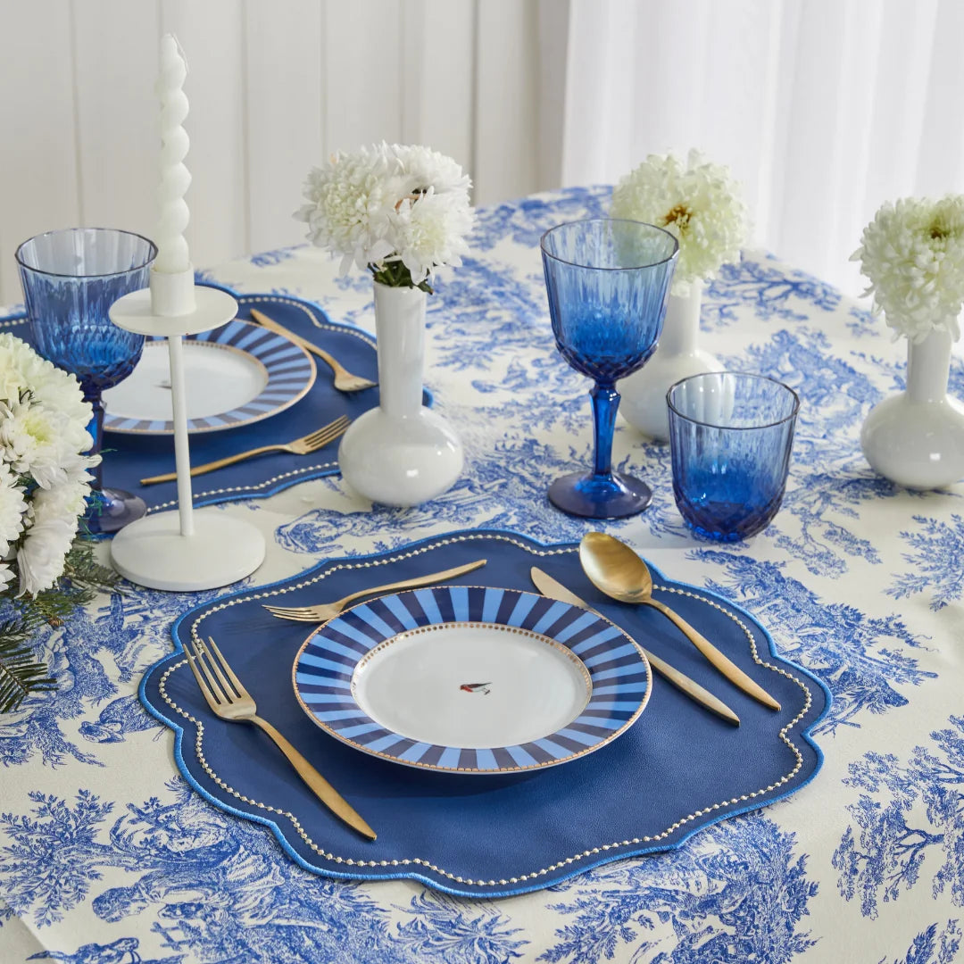 FAUX LEATHER ROYAL PLACEMAT NAVY (SET OF 4)
