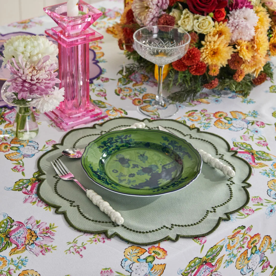 MIXED-COLOR BLOOM NAPKINS GREEN (SET OF 4)