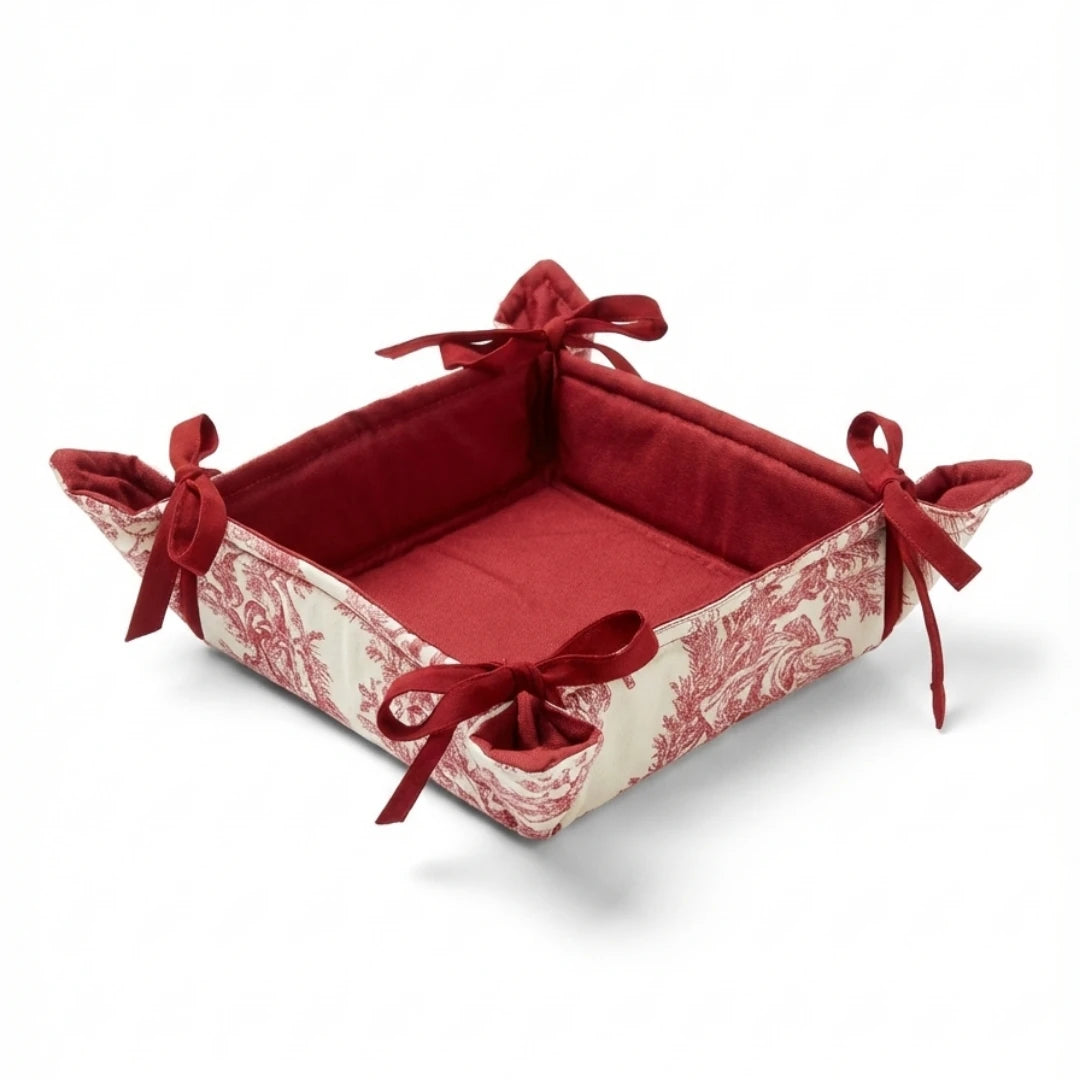 TOILE DE JOUY BREAD BASKET BURGUNDY