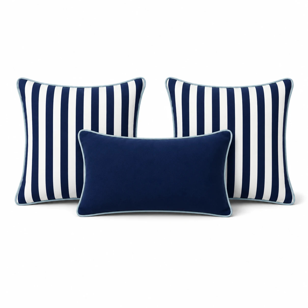 Navy Striped Cushion Cover Set