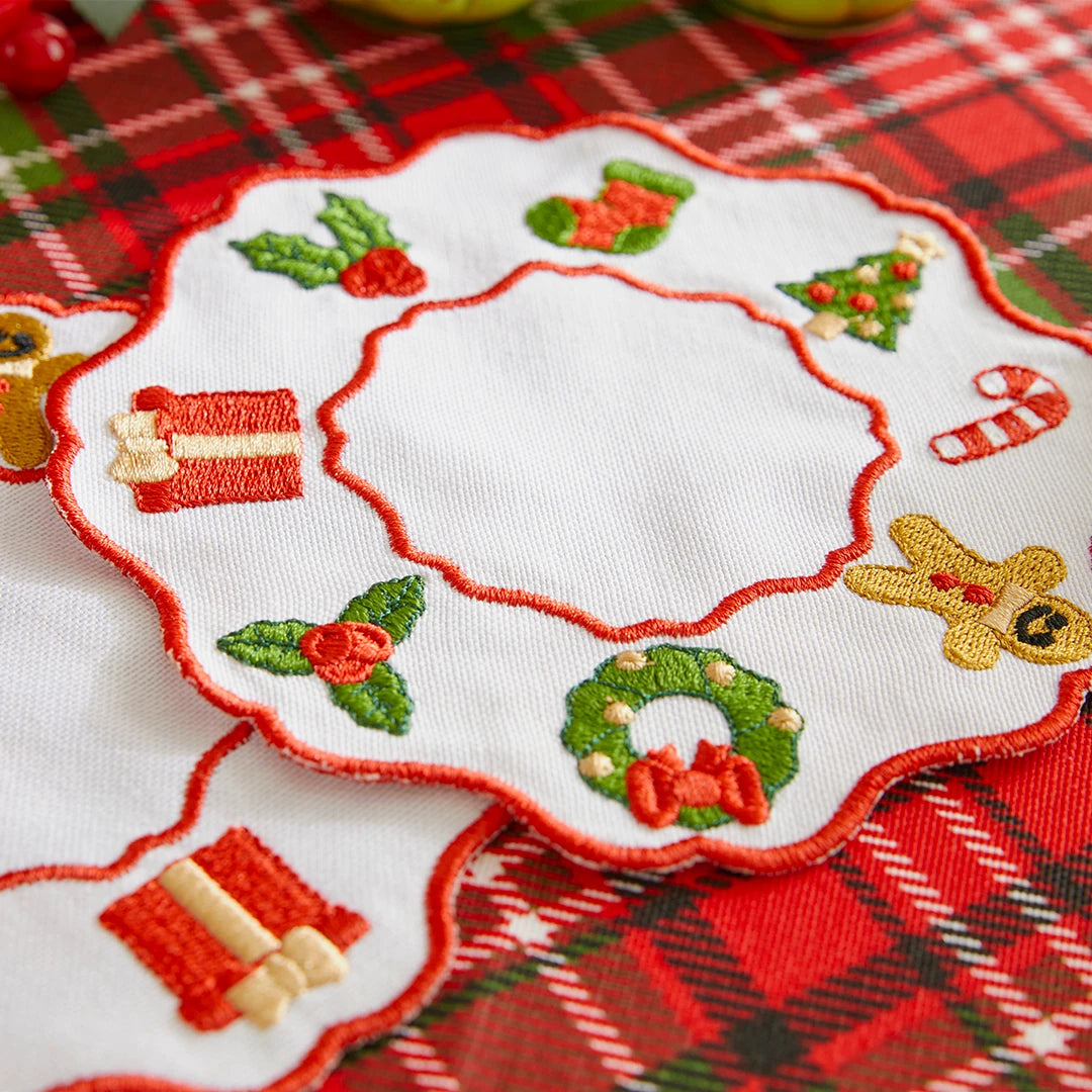 NEW YEAR ORNAMENT PRINT COCKTAIL NAPKINS (SET OF 4)