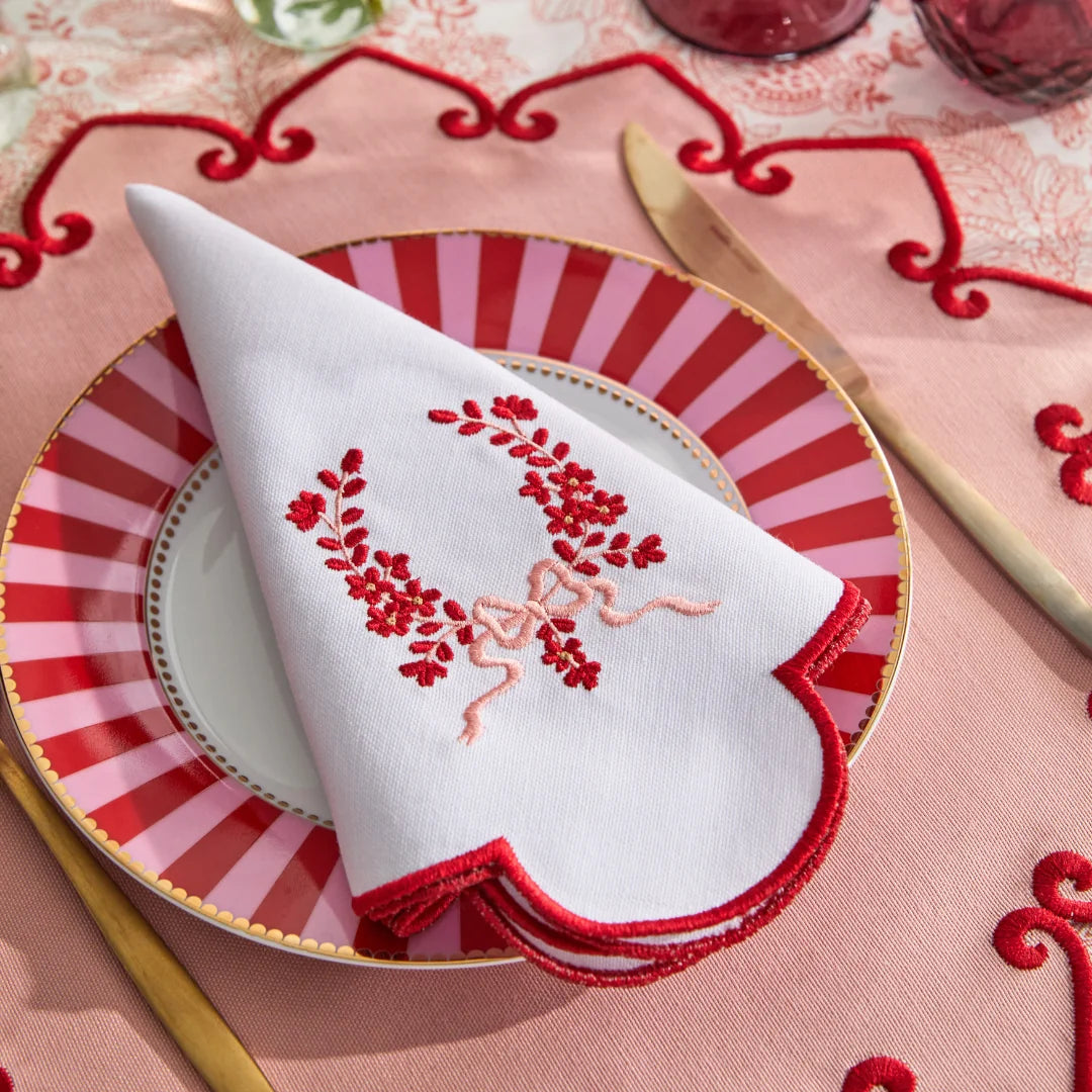 SALMON AZUR NAPKINS RED (SET OF 4)