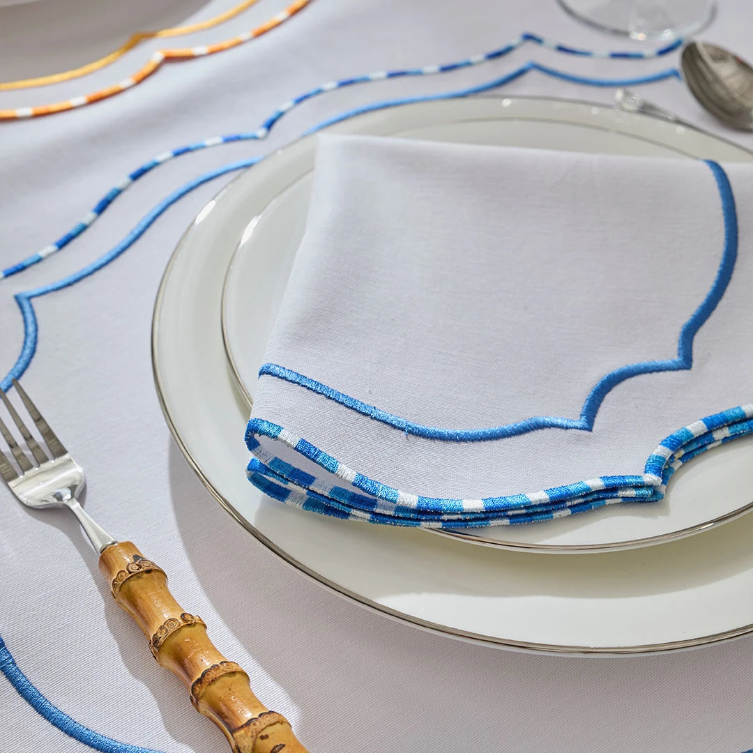 MARBLED NAPKINS BLUE (SET OF 4)