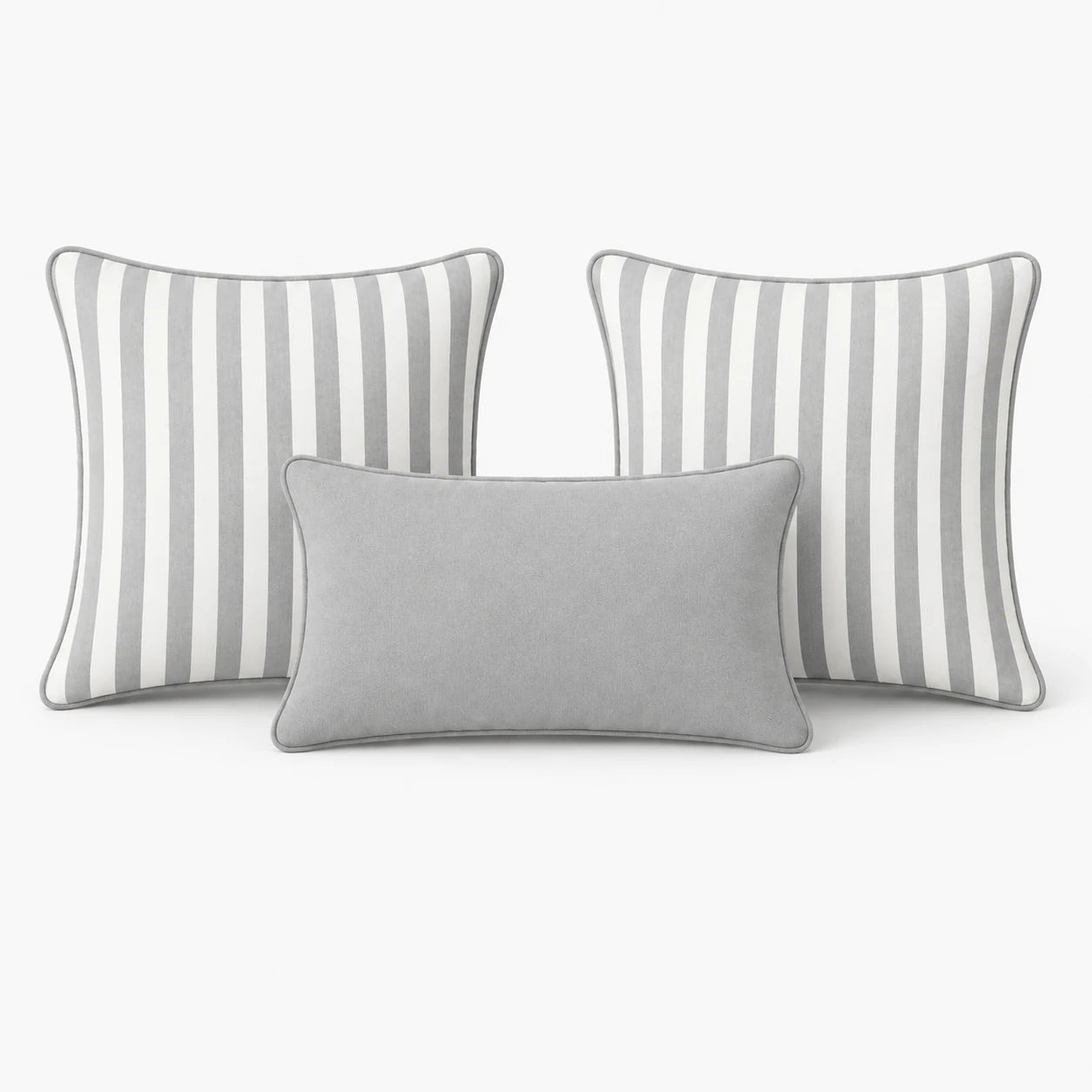 Light Gray Striped Cushion Cover Set