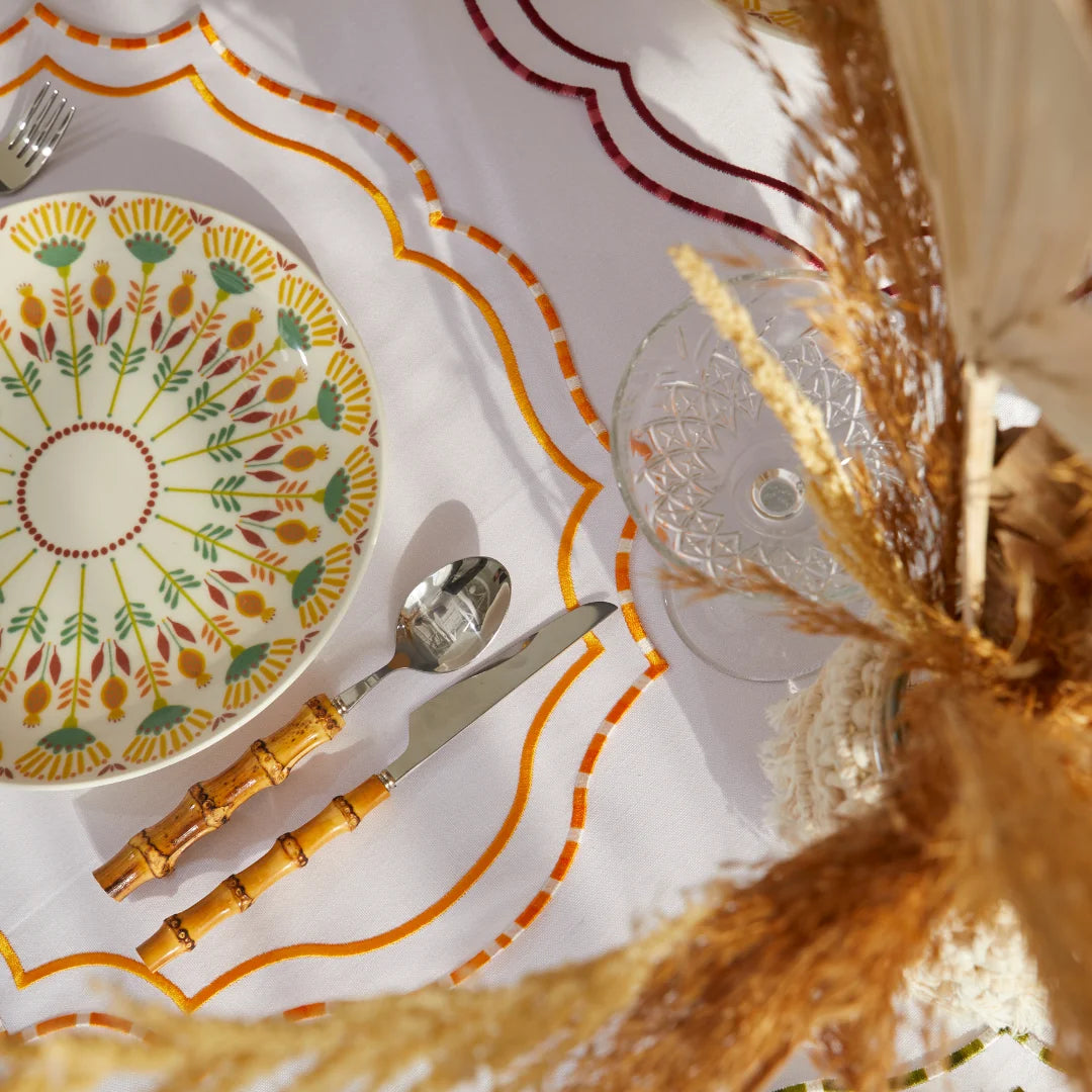 MARBLED PLACEMATS ORANGE (SET OF 4)
