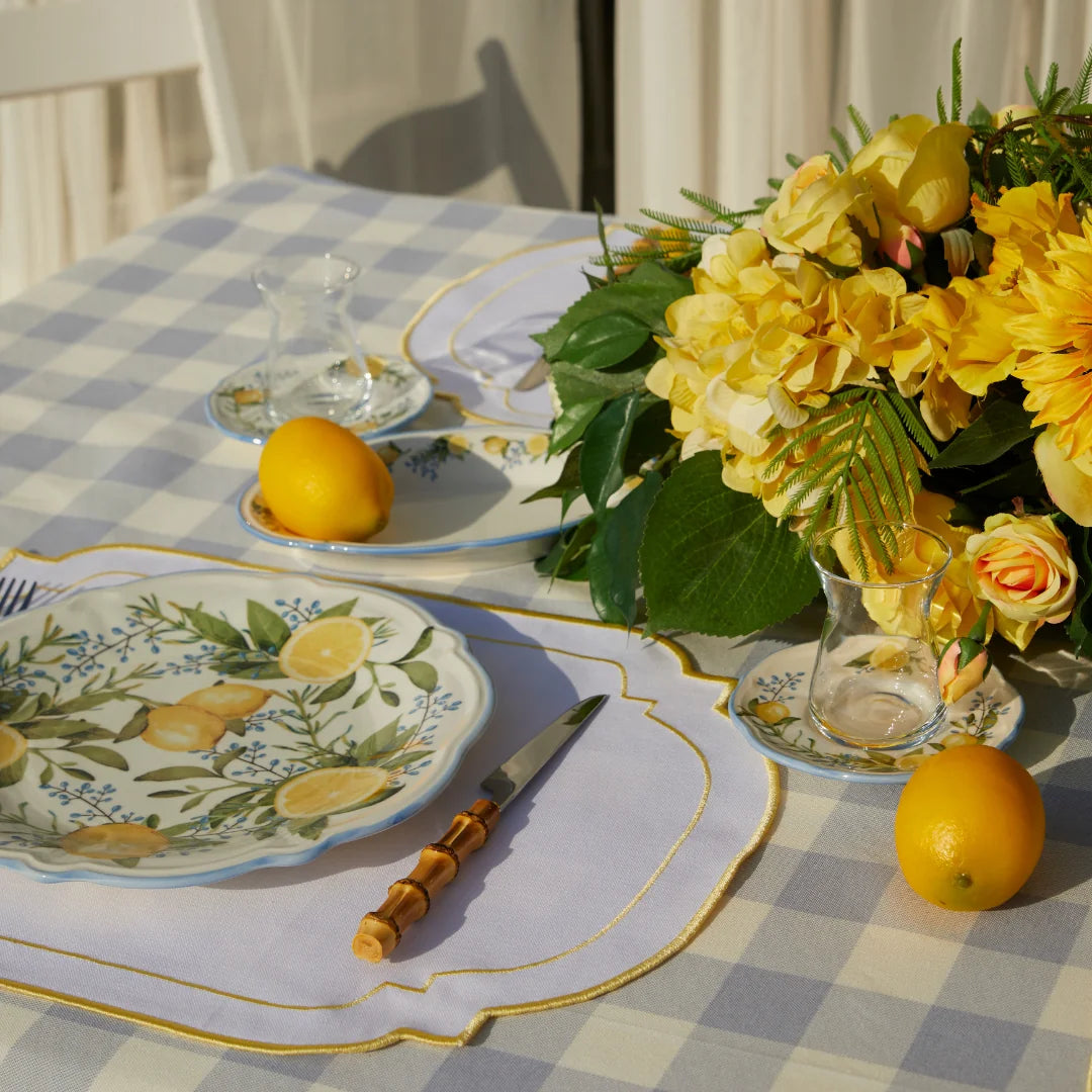 DOUBLE-ROW LEMON YELLOW PLACEMATS (SET OF 4)