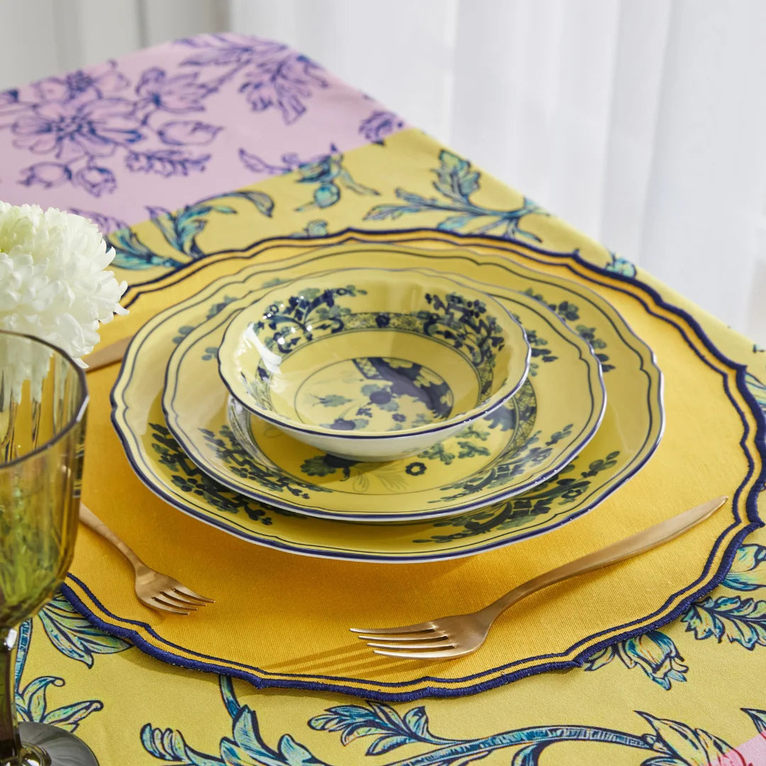 FIORENZA PLACEMATS YELLOW/NAVY (SET OF 4)