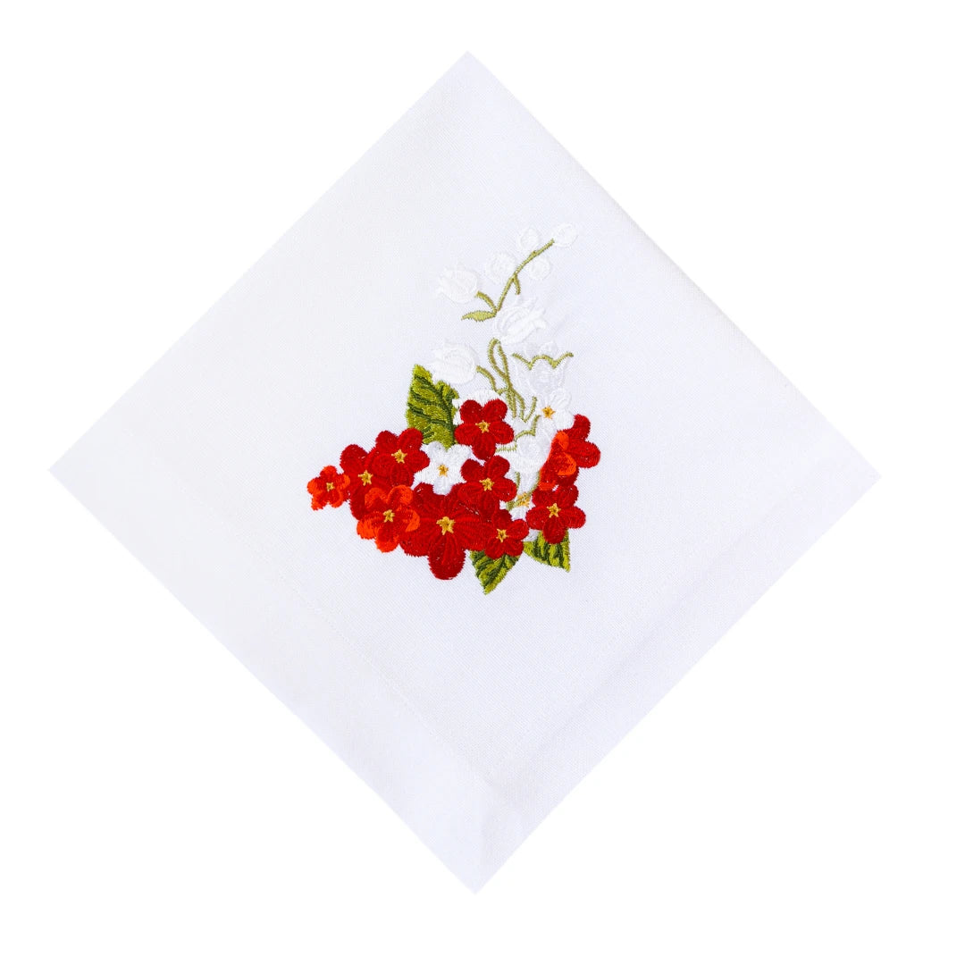 HYDRANGEA DINNER NAPKIN BURGUNDY (SET OF 4)