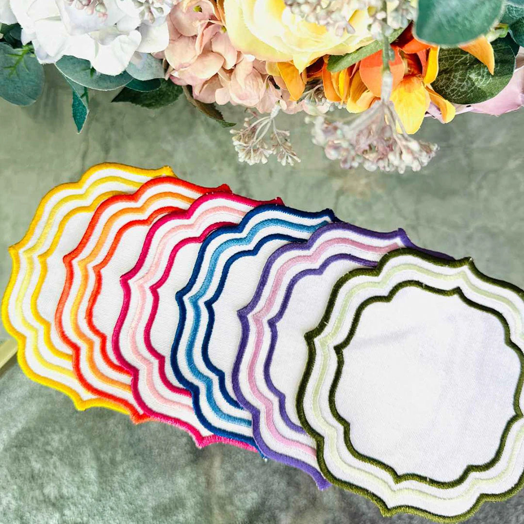 MIXED-COLOR TRIPLE ROW COCKTAIL NAPKINS (SET OF 4)