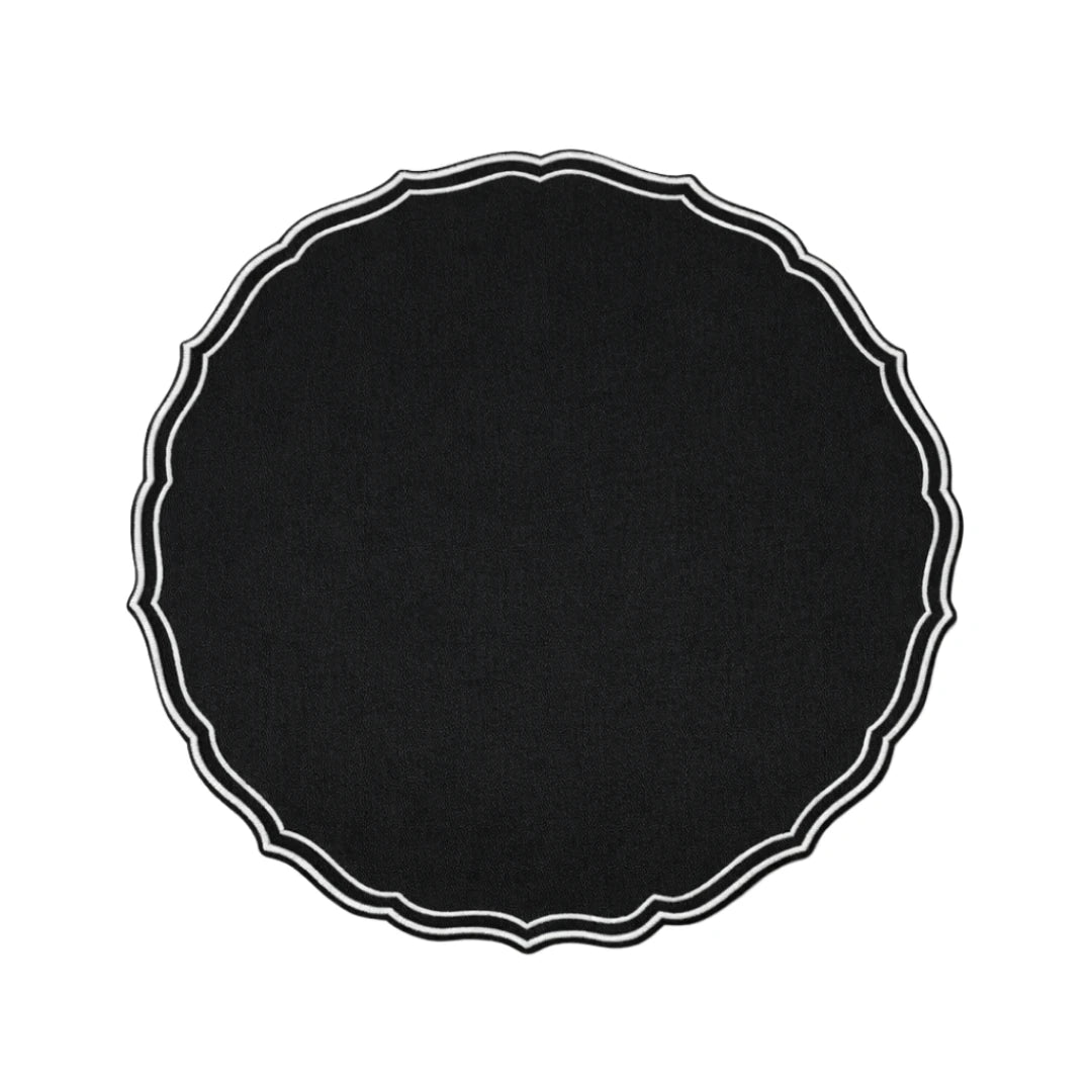 FIORENZA PLACEMATS BLACK/WHITE (SET OF 4)
