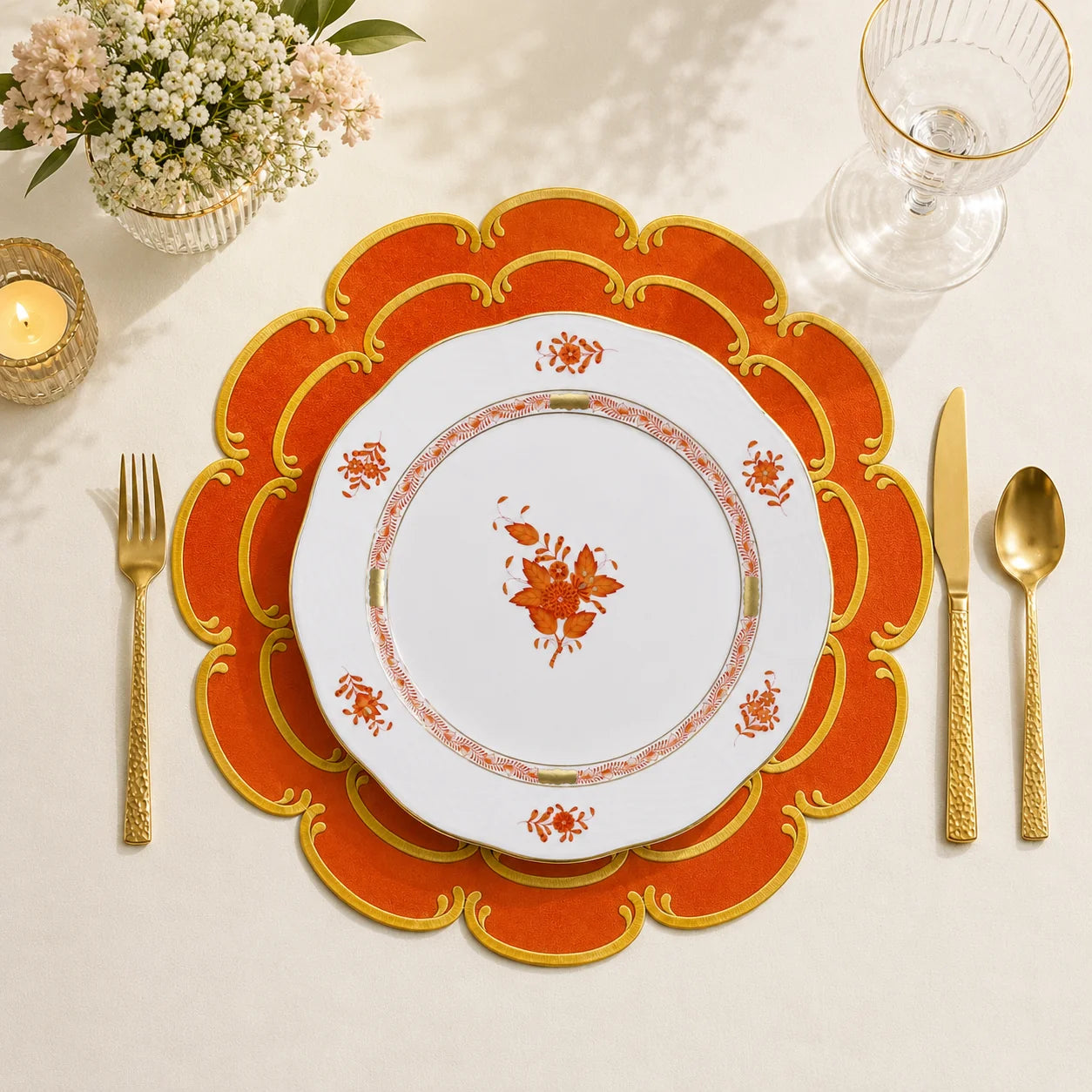 HELENA PLACEMATS ORANGE (SET OF 4)