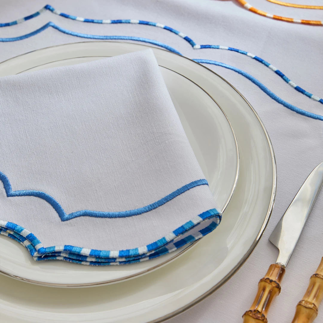 MARBLED NAPKINS BLUE (SET OF 4)