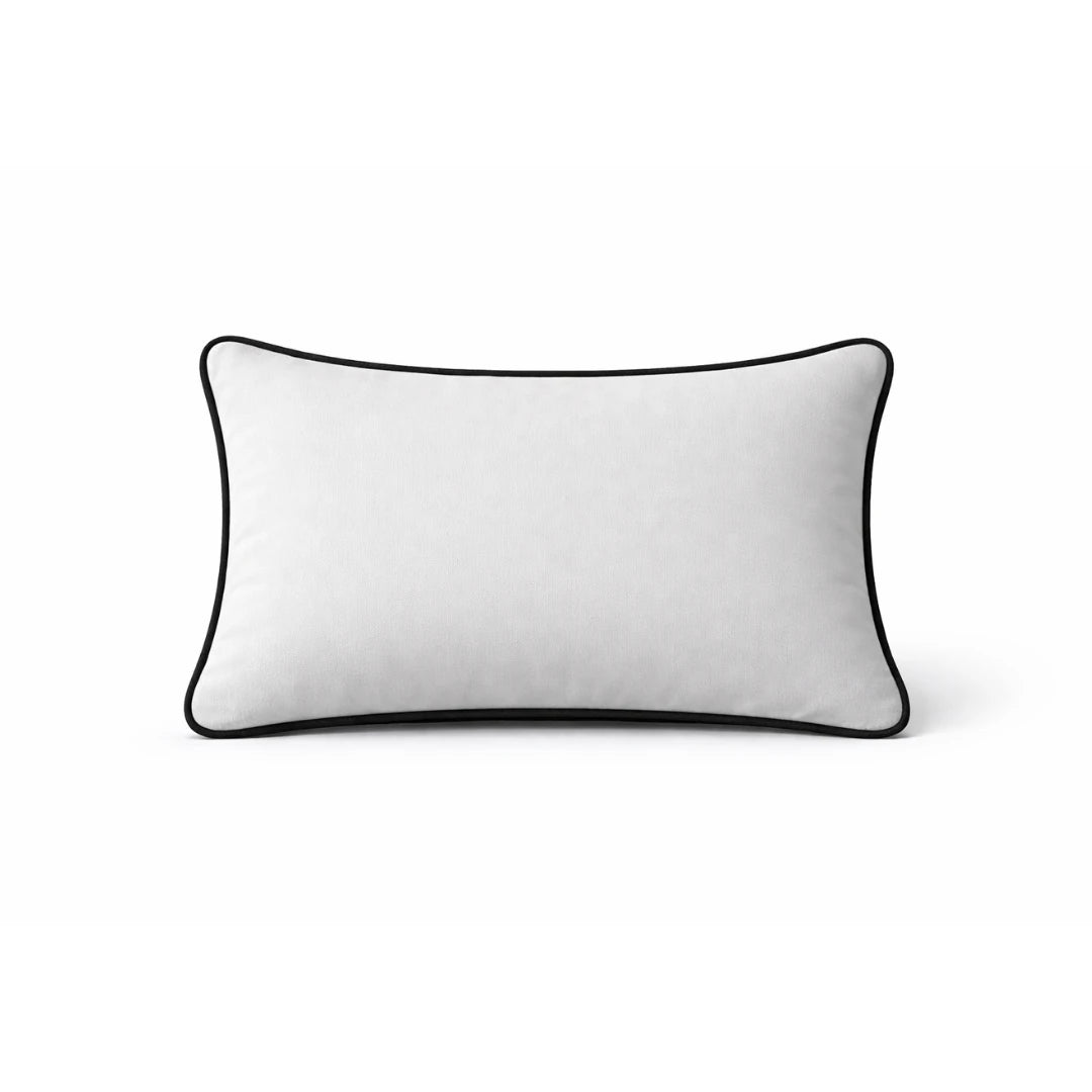 Light Gray Cushion Cover with Black Piping