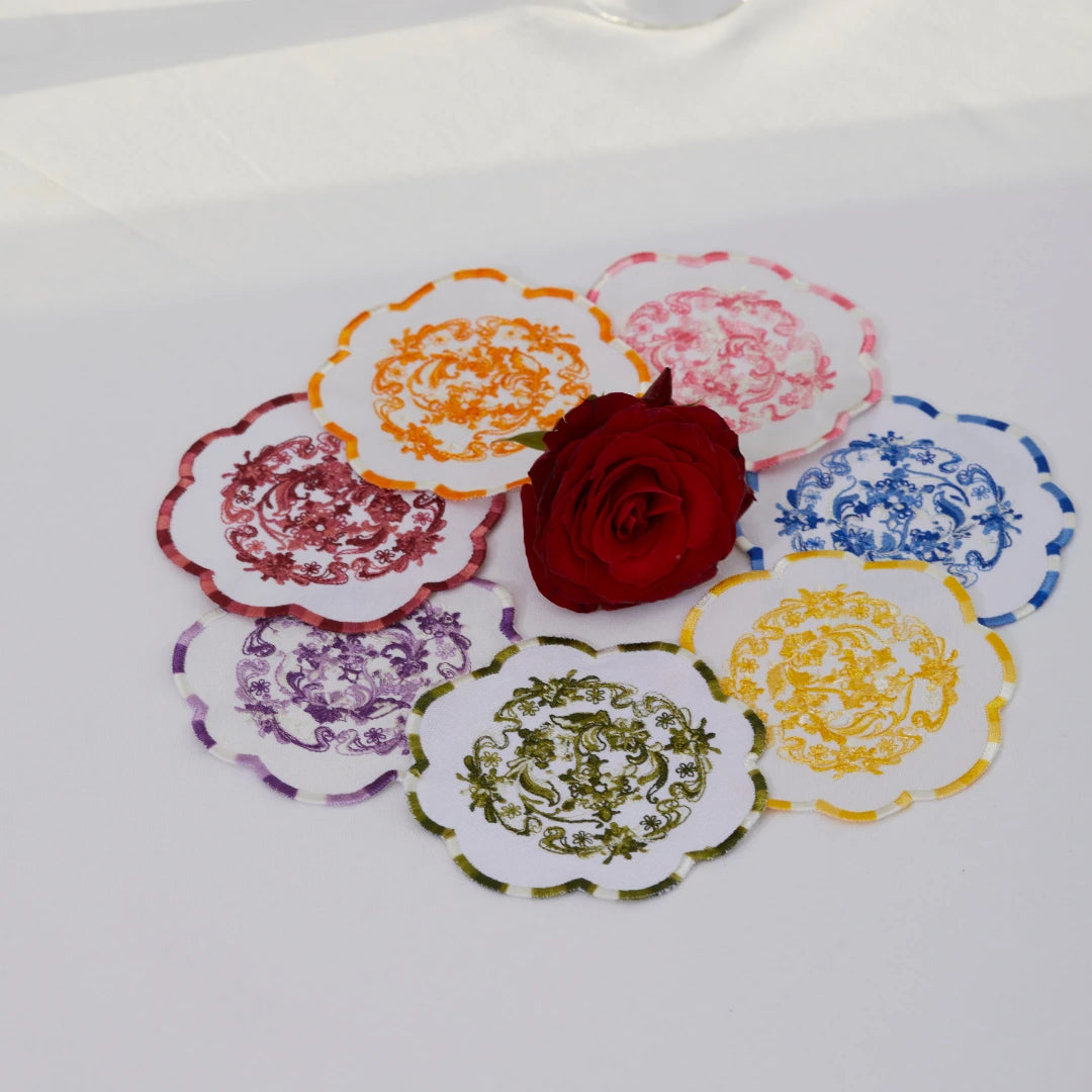 MIXED-COLOR MEDALLION COCKTAIL NAPKINS (SET OF 4)