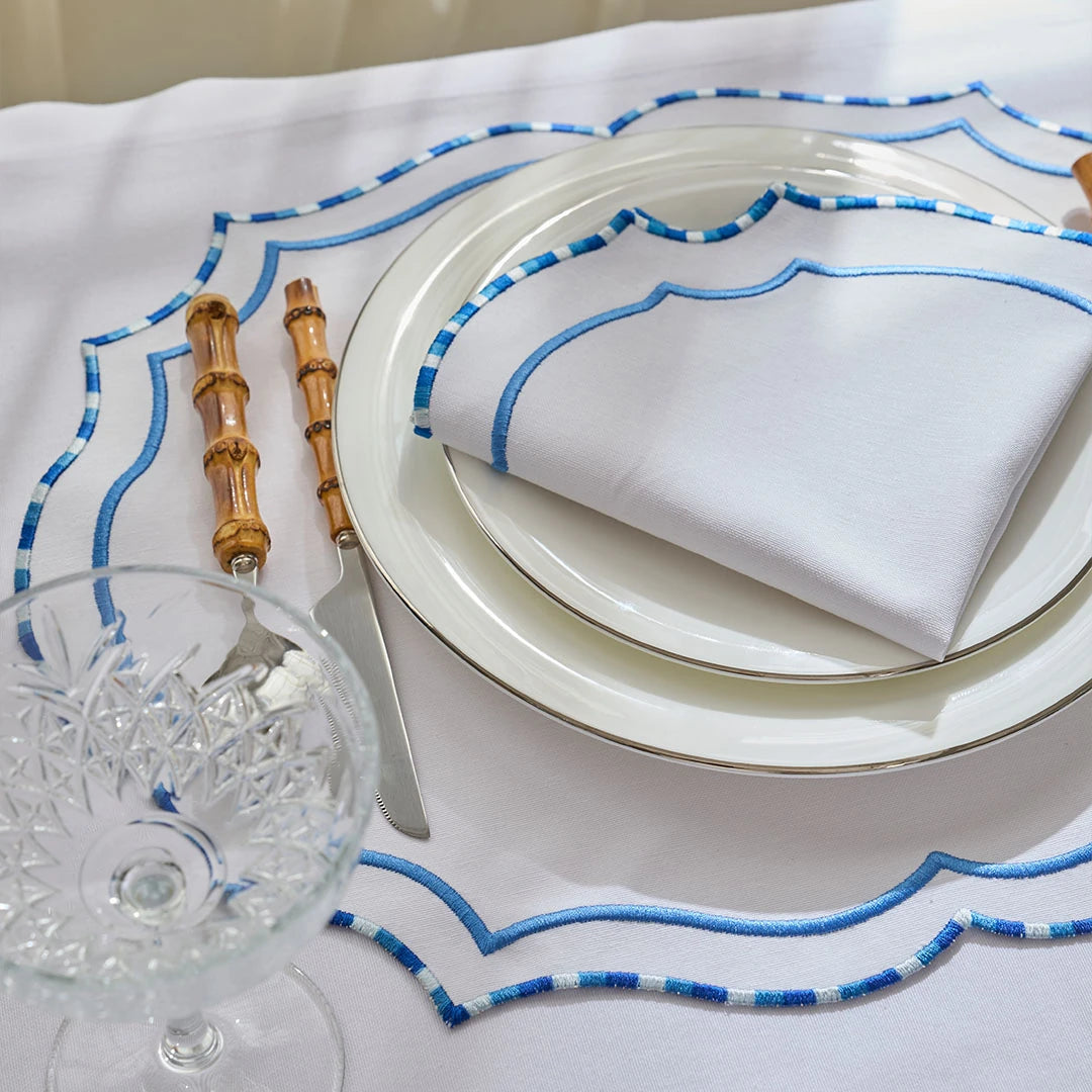 MARBLED NAPKINS BLUE (SET OF 4)