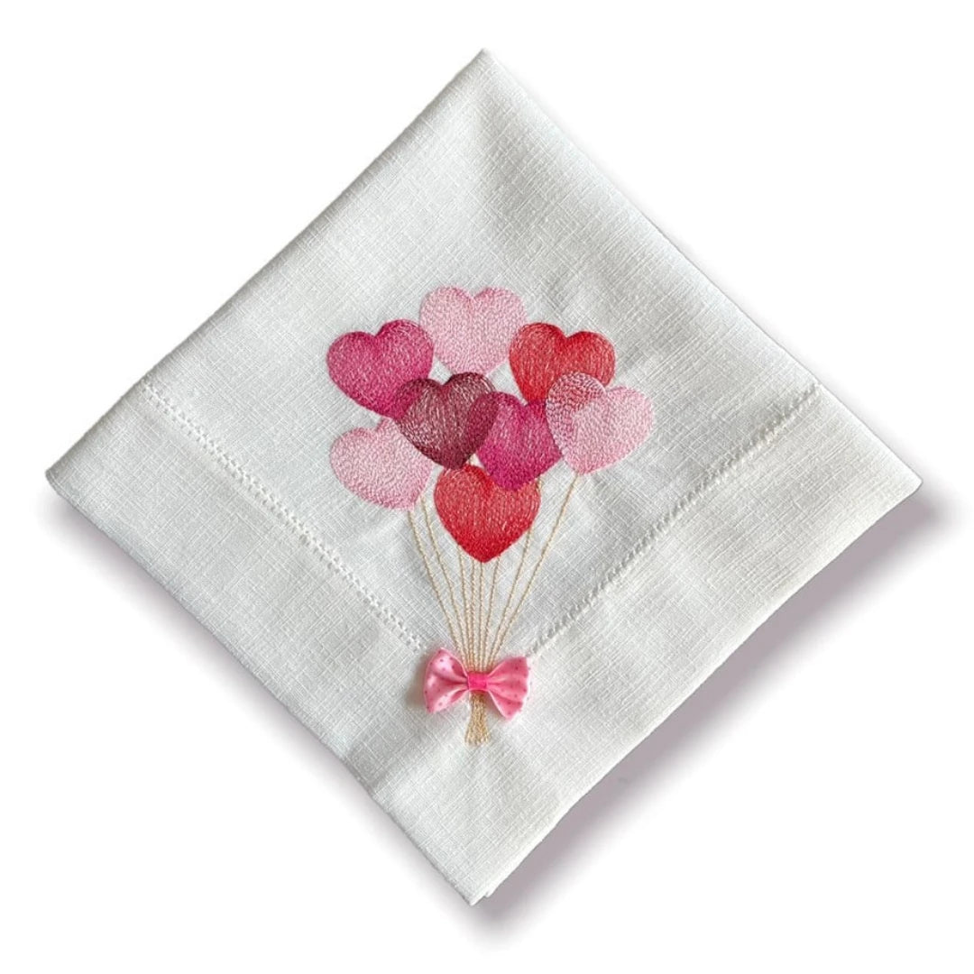 VALENTINE'S DAY BALLOON HEART NAPKINS (SET OF 4)