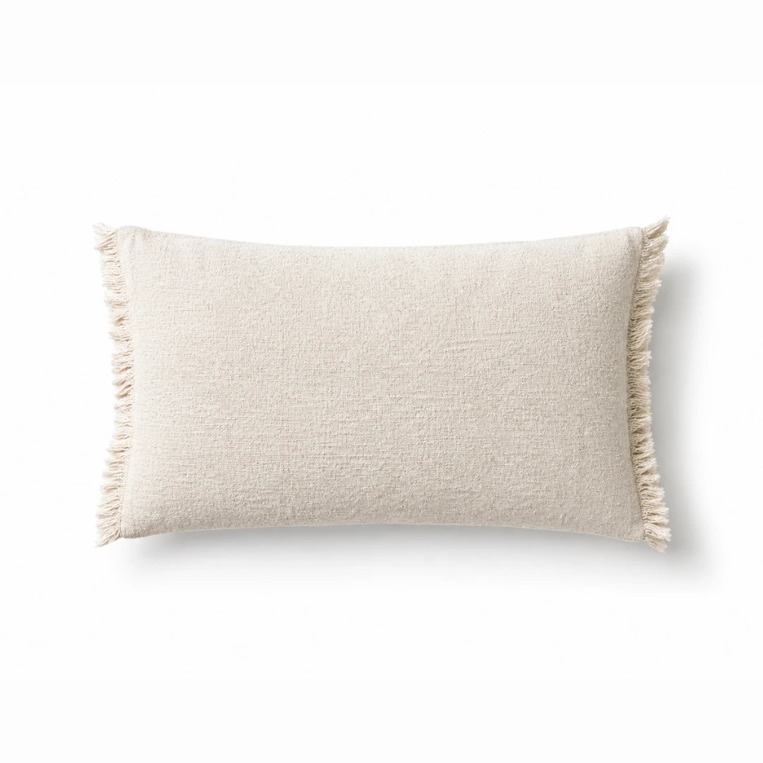 Fringed Ecru Cushion Cover