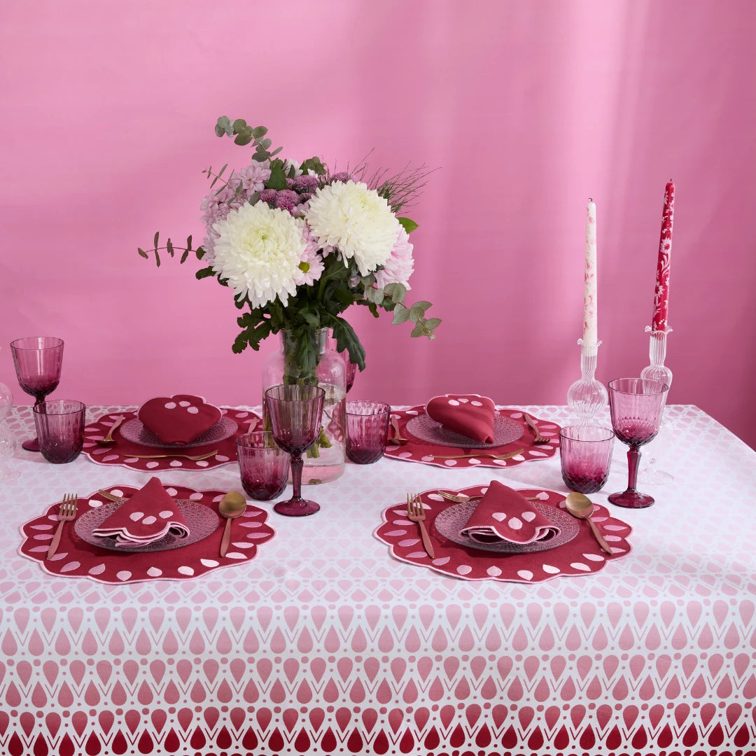 SCARLET PLACEMATS BURGUNDY (SET OF 4)