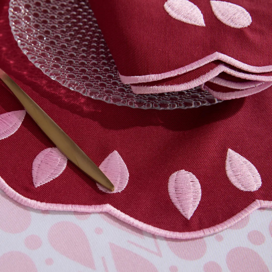 SCARLET PLACEMATS BURGUNDY (SET OF 4)
