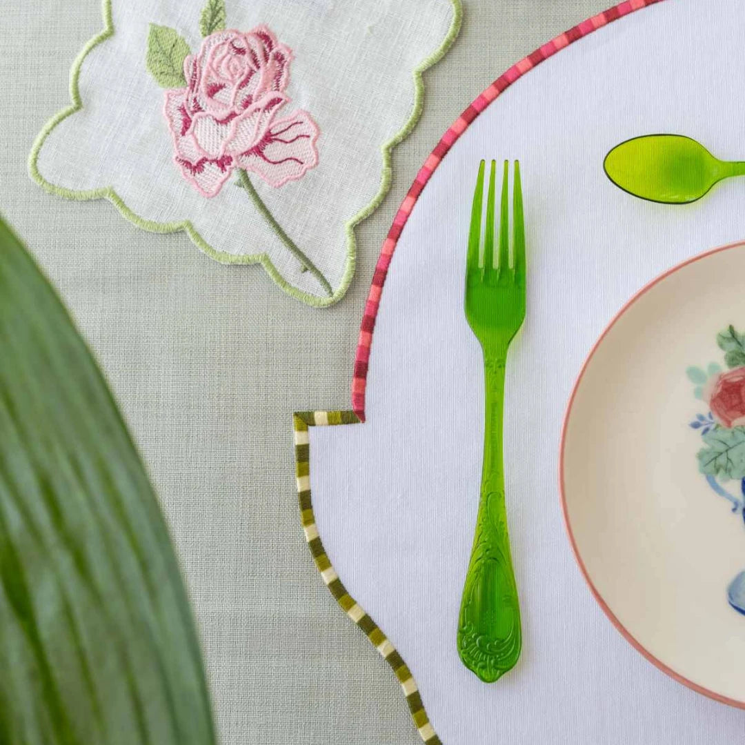 HYBRID PLACEMATS GREEN BURGUNDY (SET OF 4)