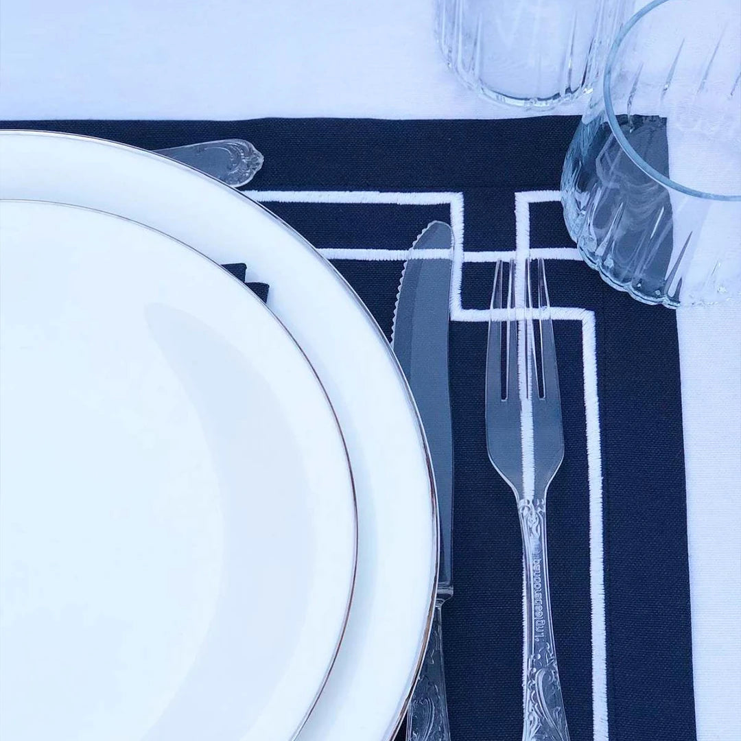 GREEK KEY PLACEMATS BLUE (SET OF 4)