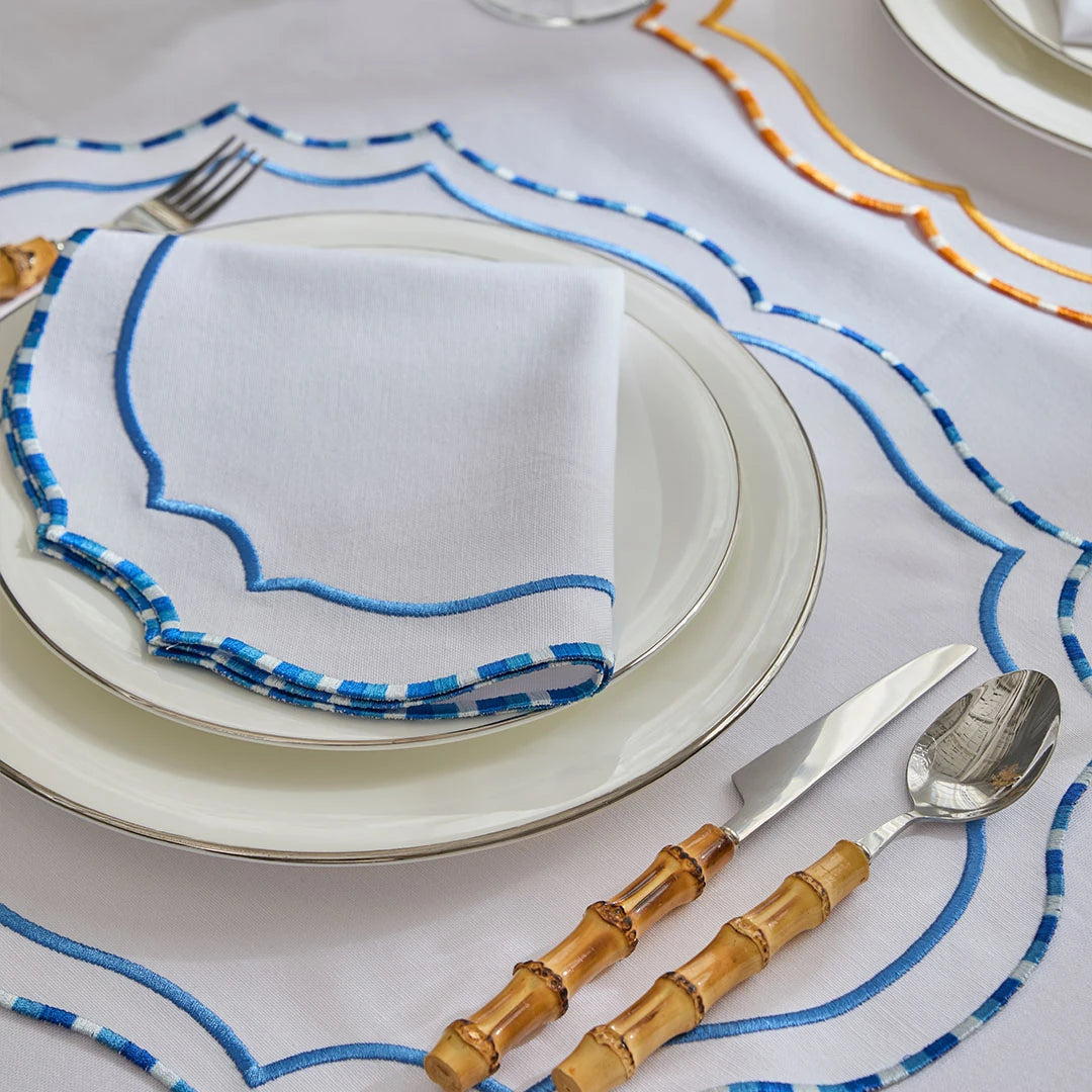 MARBLED NAPKINS BLUE (SET OF 4)